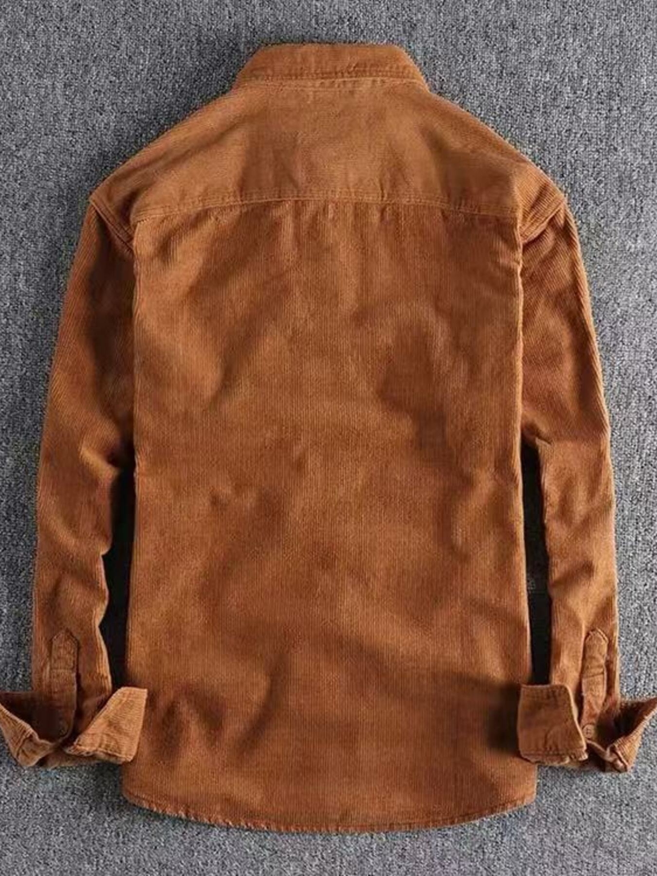 Men's Plus Size Corduroy Long Sleeve Button Up Shirt