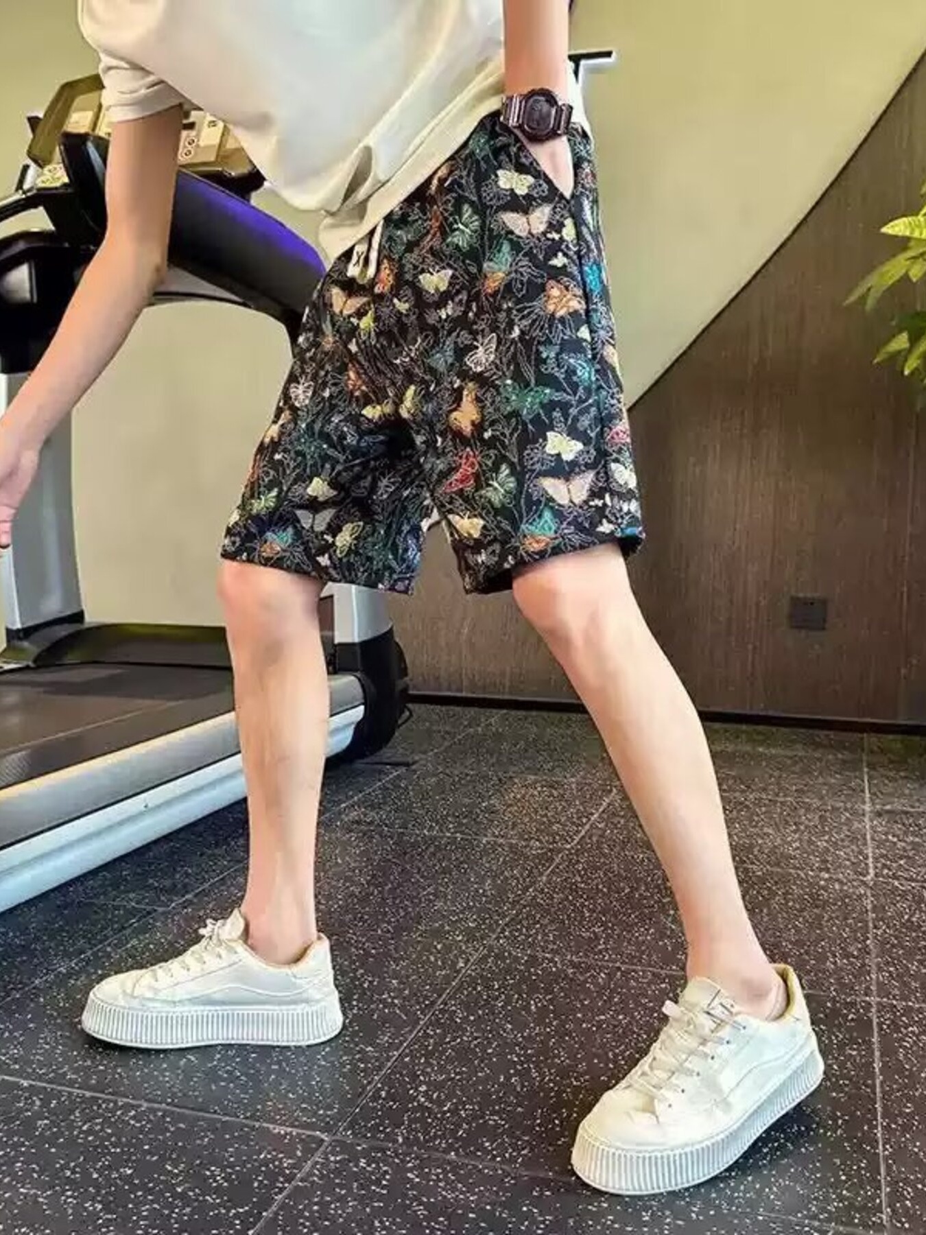 Men's Plus Size Printed Drawstring Shorts