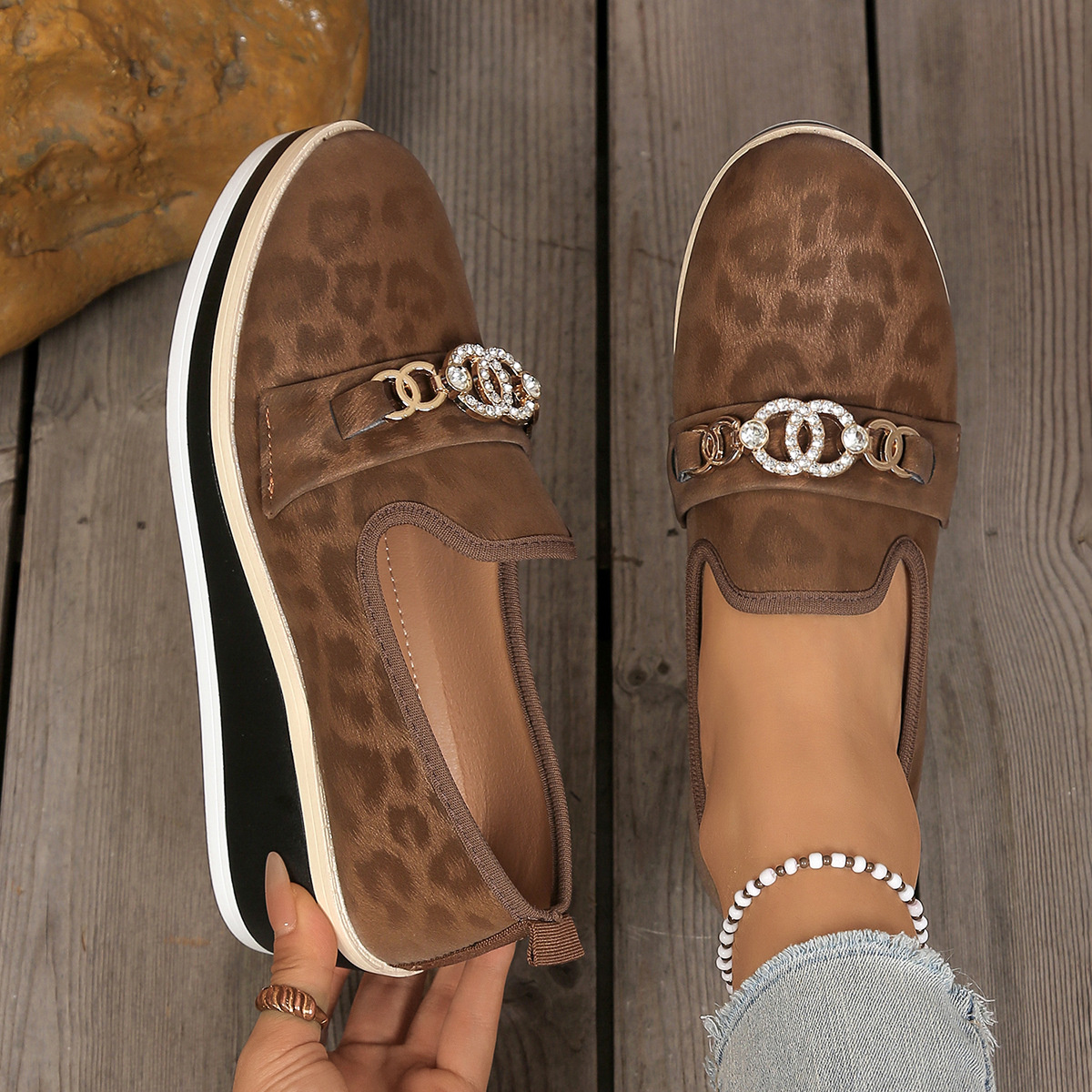 Leopard Print Platform Loafers