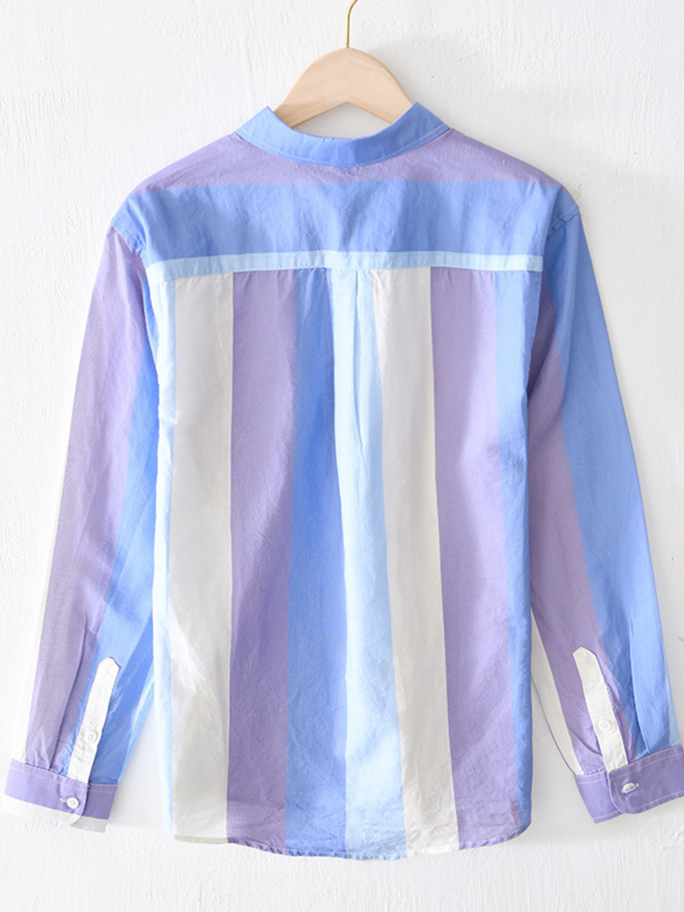 Men's Plus Size Gradient Stripe Long Sleeve Shirt