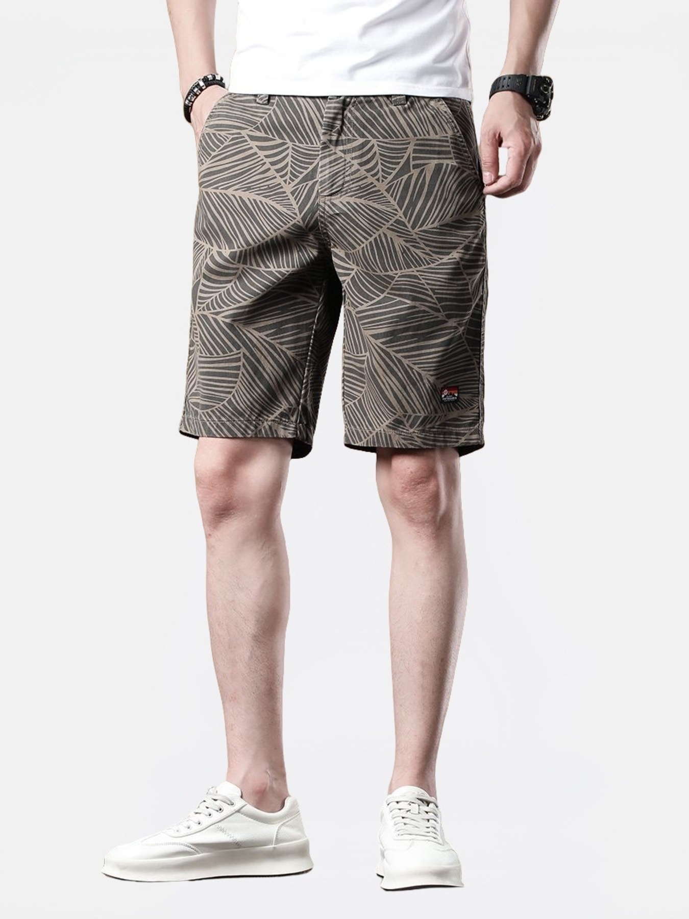 Men's Printed Wide-Leg Shorts