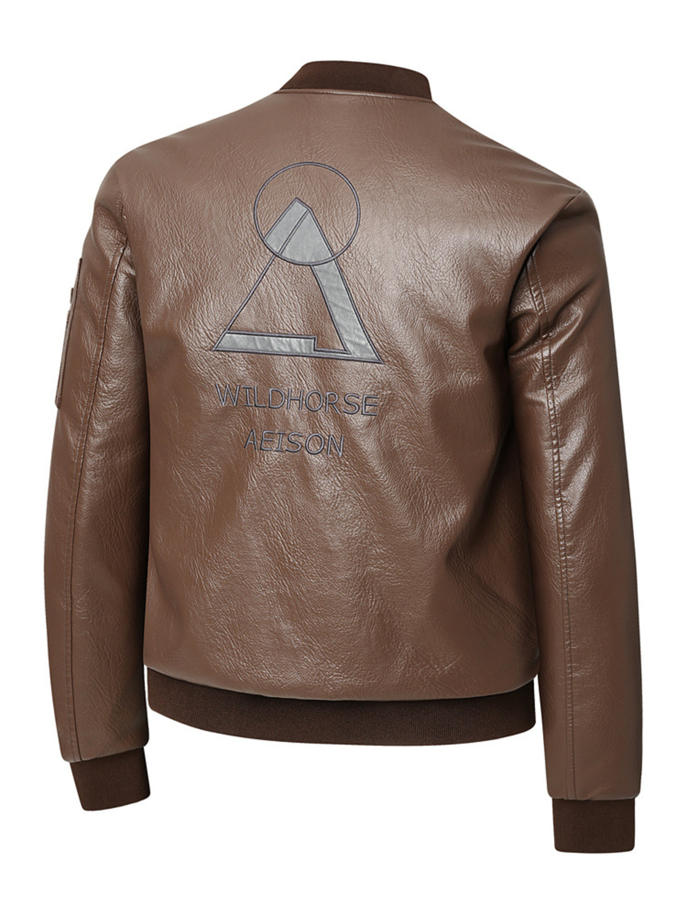 Men's Plus Size Zip Up Faux Leather Bomber Jacket