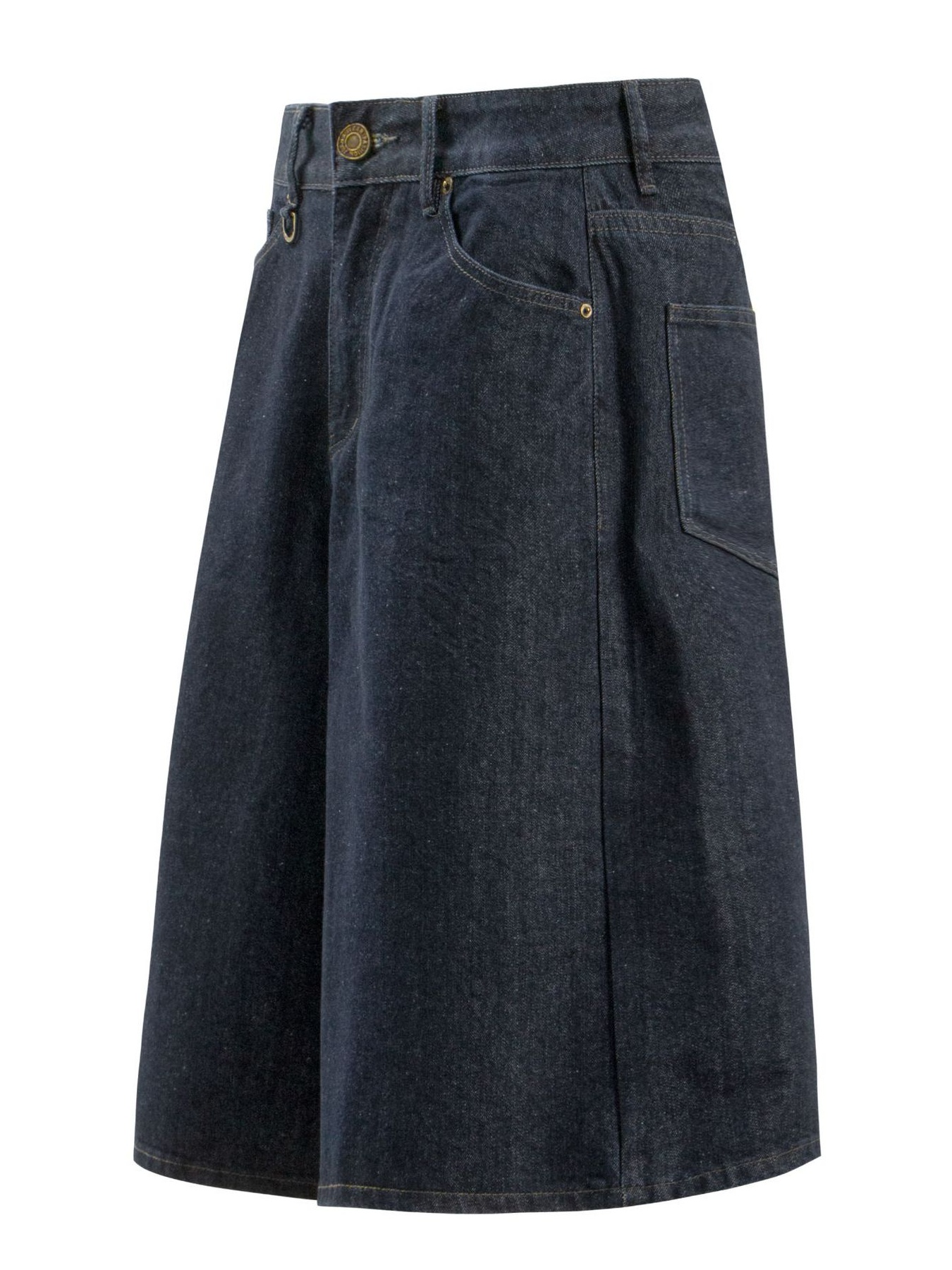 Men's Wide-Leg Denim Shorts with Pockets