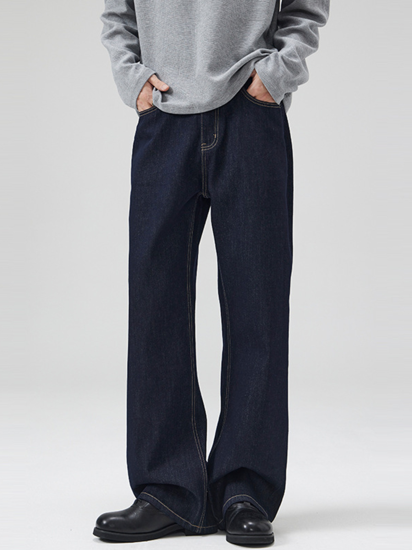 Men's Full Size Classic Washed Wide Leg Jeans Plus Size