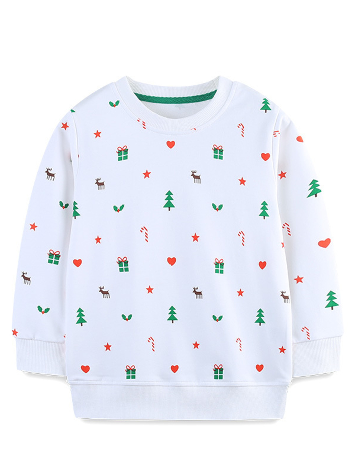 Children's Christmas Print Crew Neck Sweatshirt