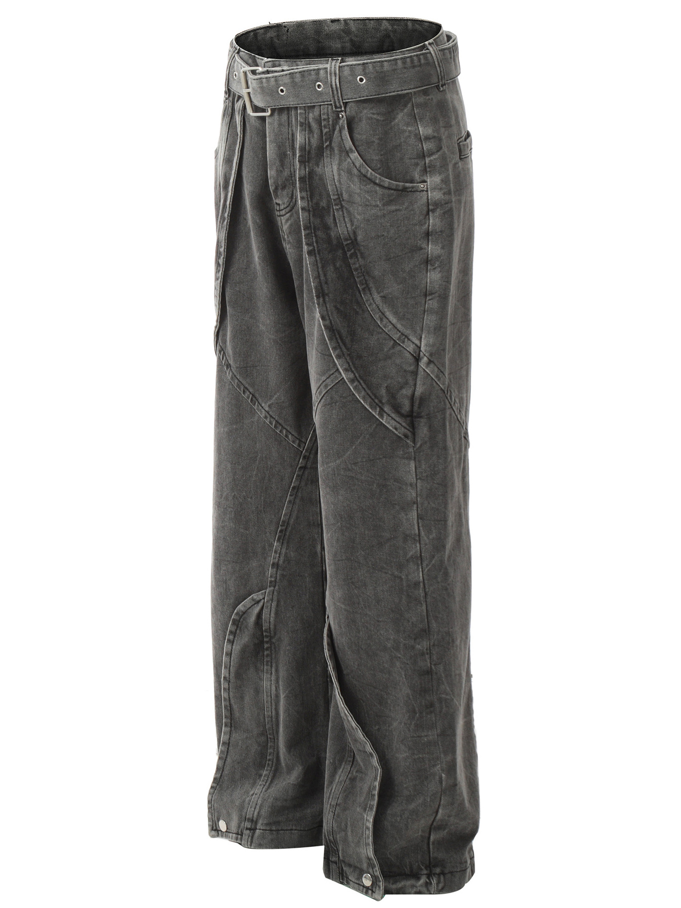 Men's Washed Wide-Leg Baggy Jeans