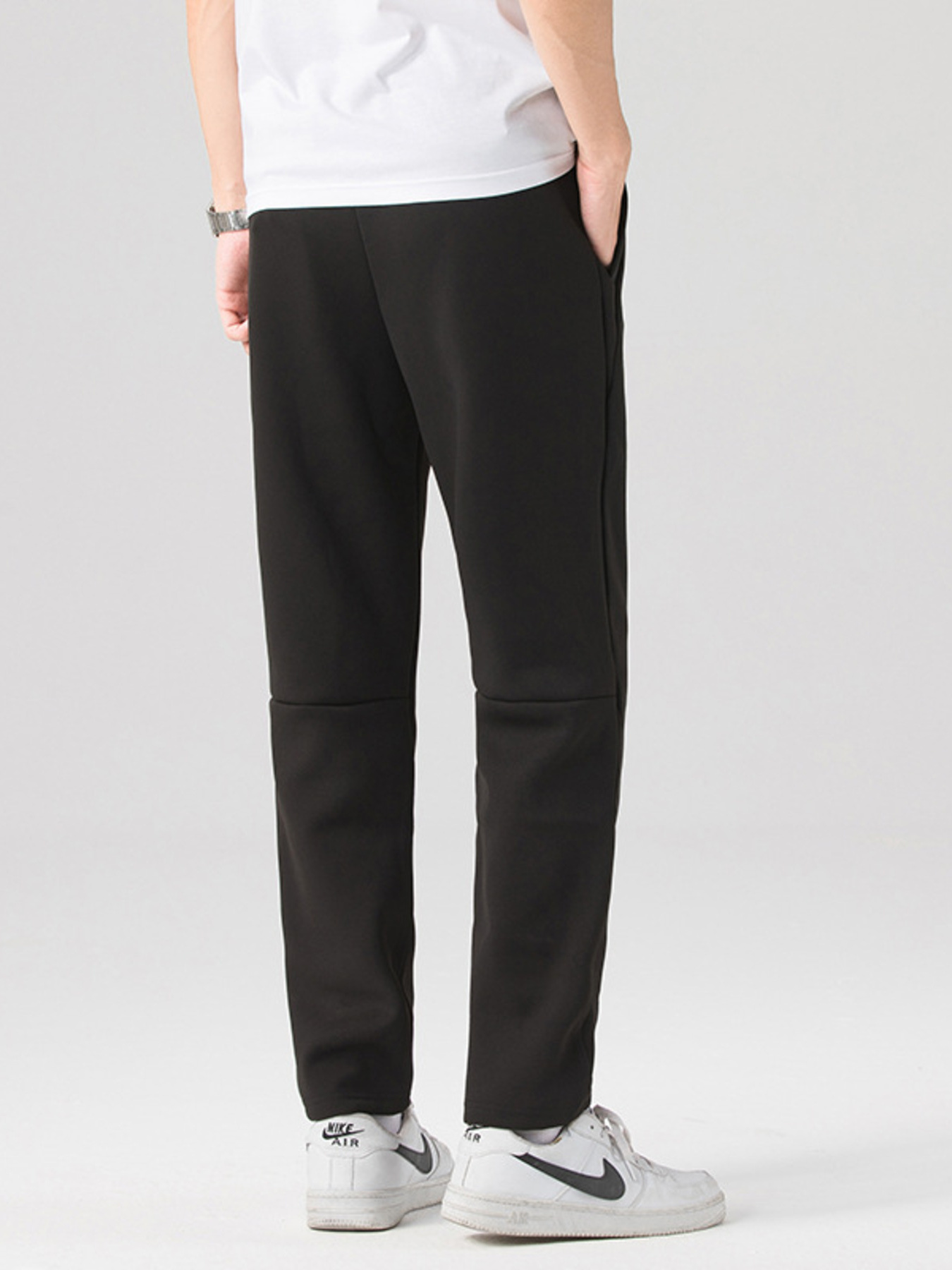 Men's Plus Size Casual Drawstring Straight-Leg Pants