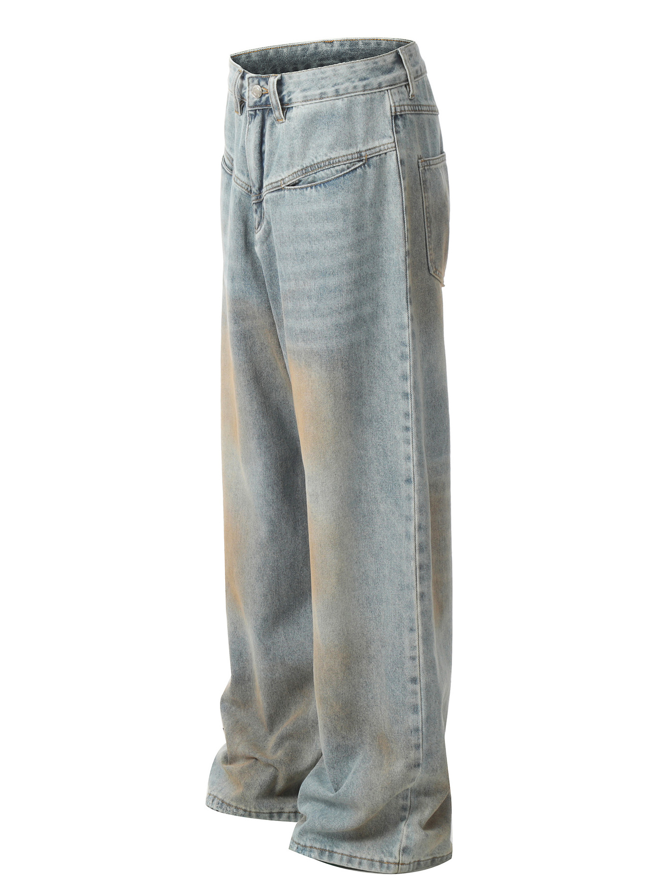 Men's Vintage Wash Wide Leg Pocket Jeans