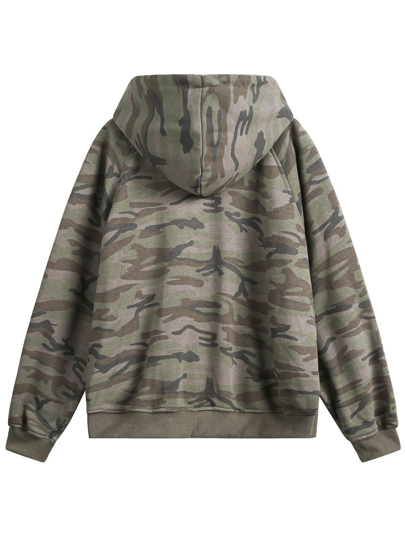 Men's Camouflage Print Zip-Up Hoodie