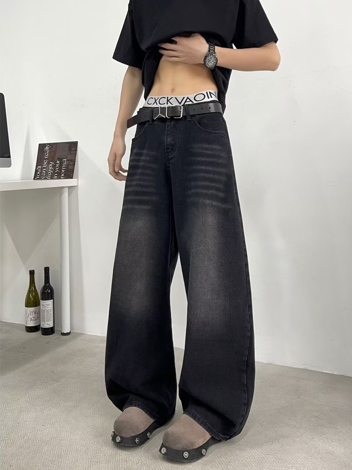 Men's Full Size Wide Leg Jeans Plus Size