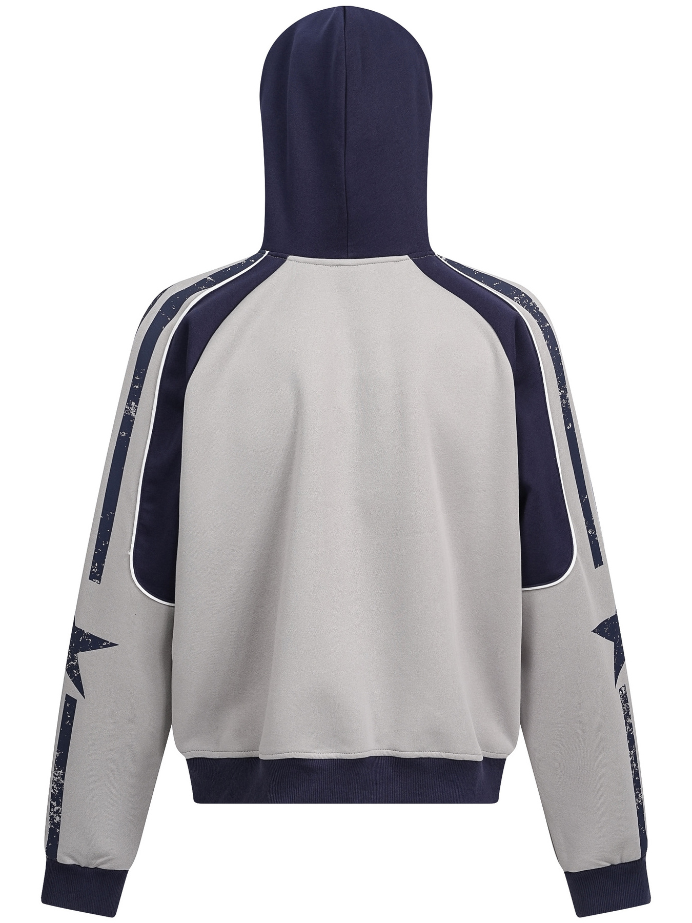 Men's Contrast Drawstring Zip-Up Hoodie