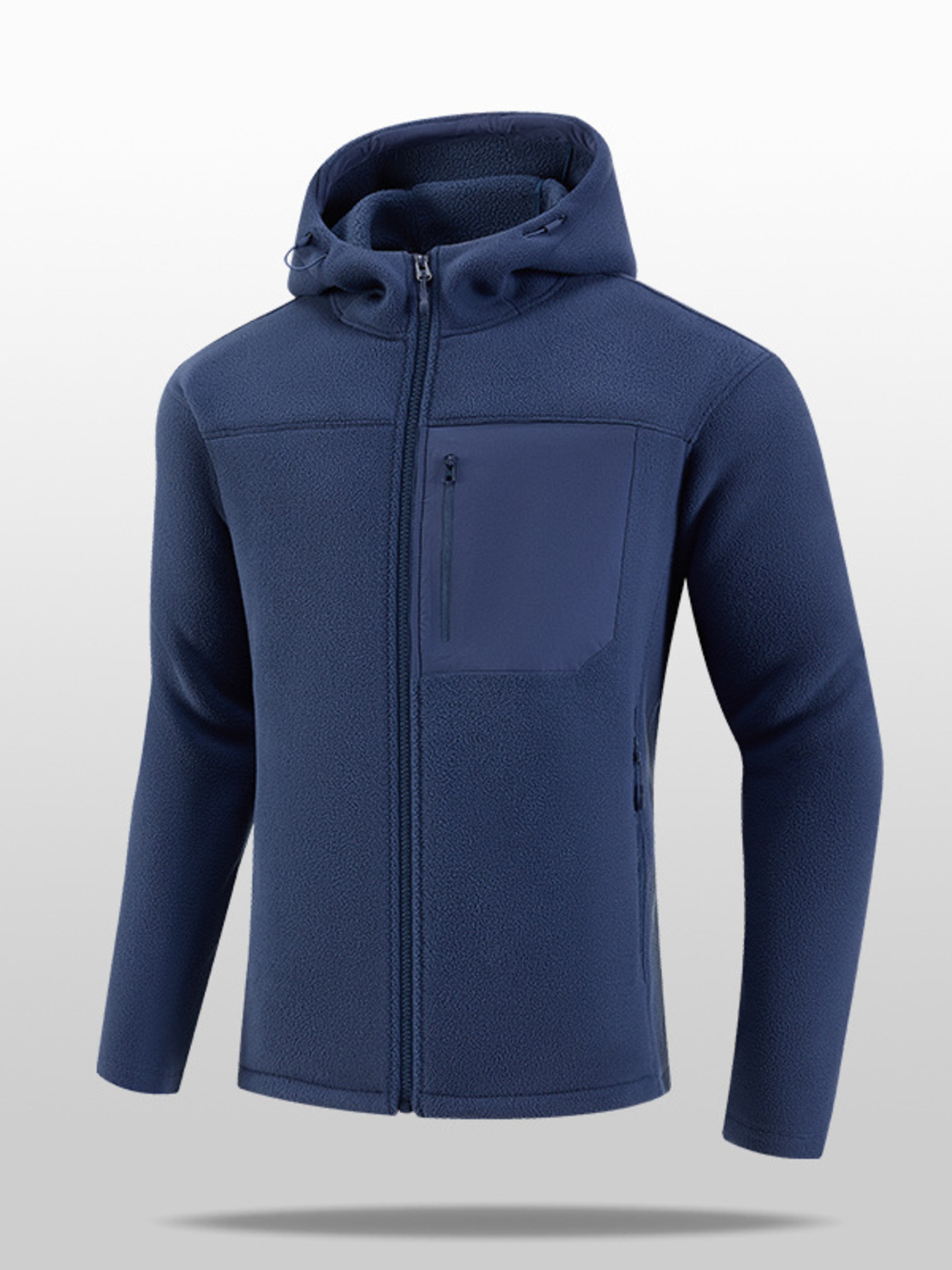 Men's Plus Size Hooded Fleece Full- Jacket