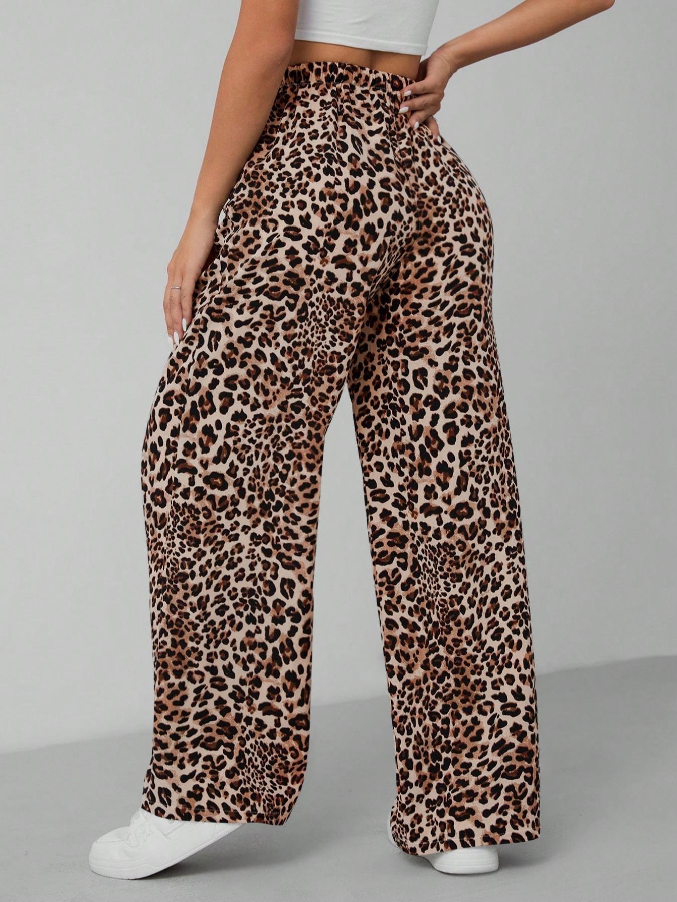 Leopard Print Wide Leg Pants
