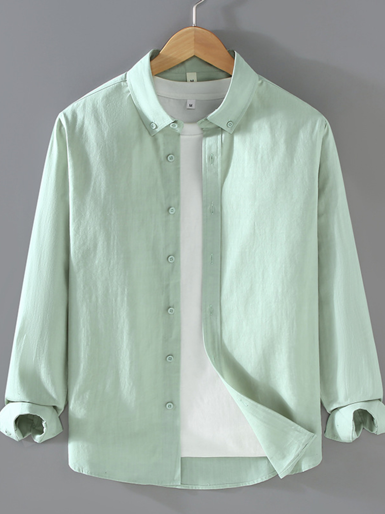 Men's Plus Size Button Up Long Sleeve Shirt