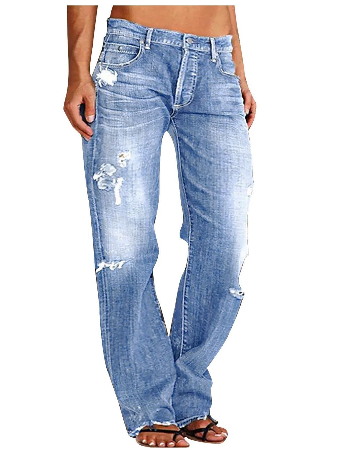 Distressed Loose Fit Jeans