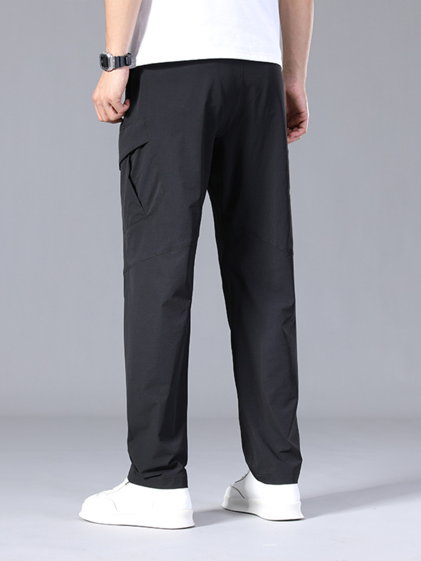 Men's Plus Size Pocketed Loose Fit Pants