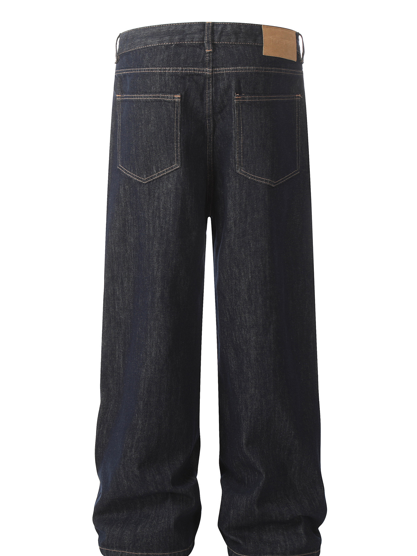 Men's Washed High Waist Straight Jeans