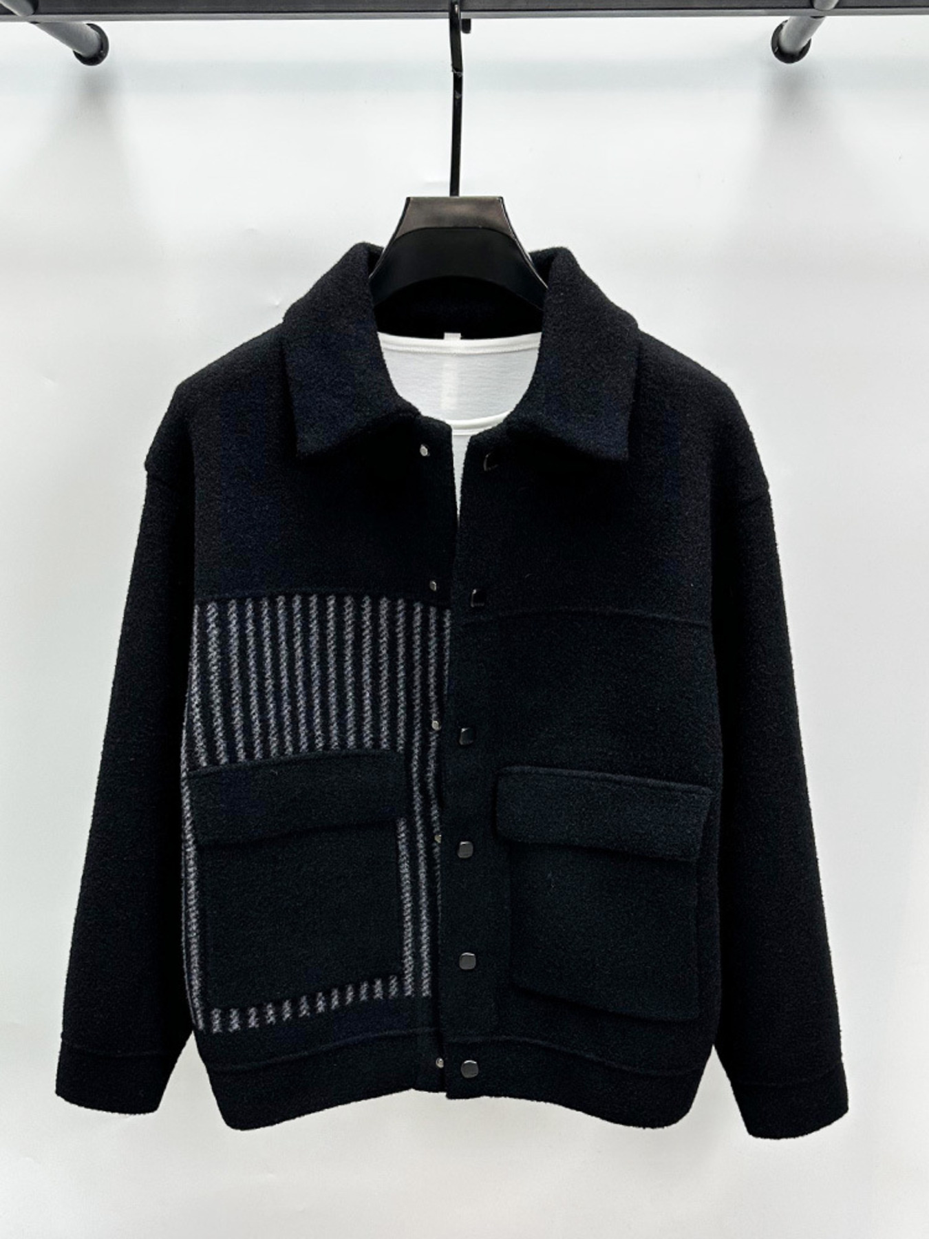 Men's Plus Size Button Up Long Sleeve Jacket