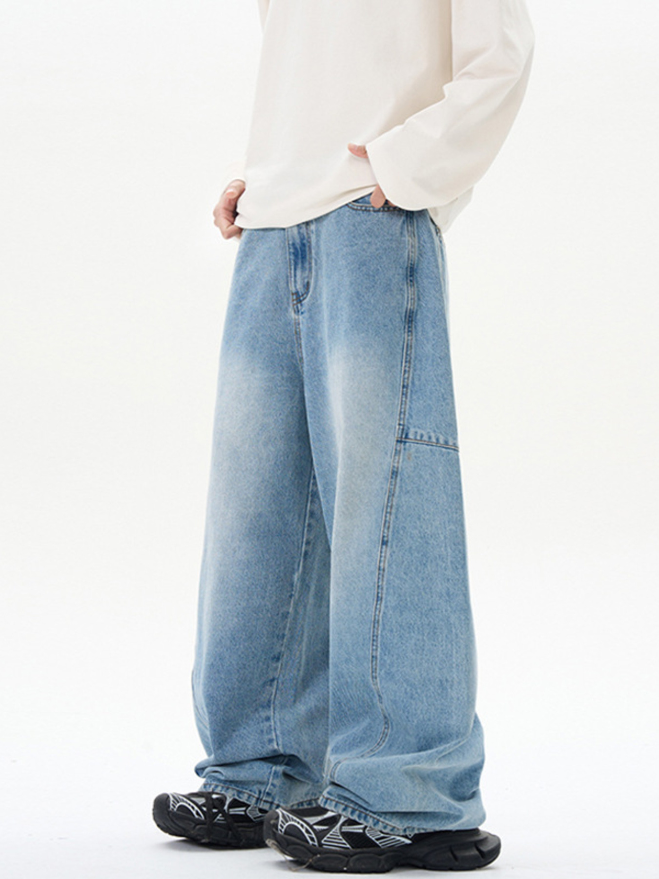 Men's Wide Leg Washed Pants