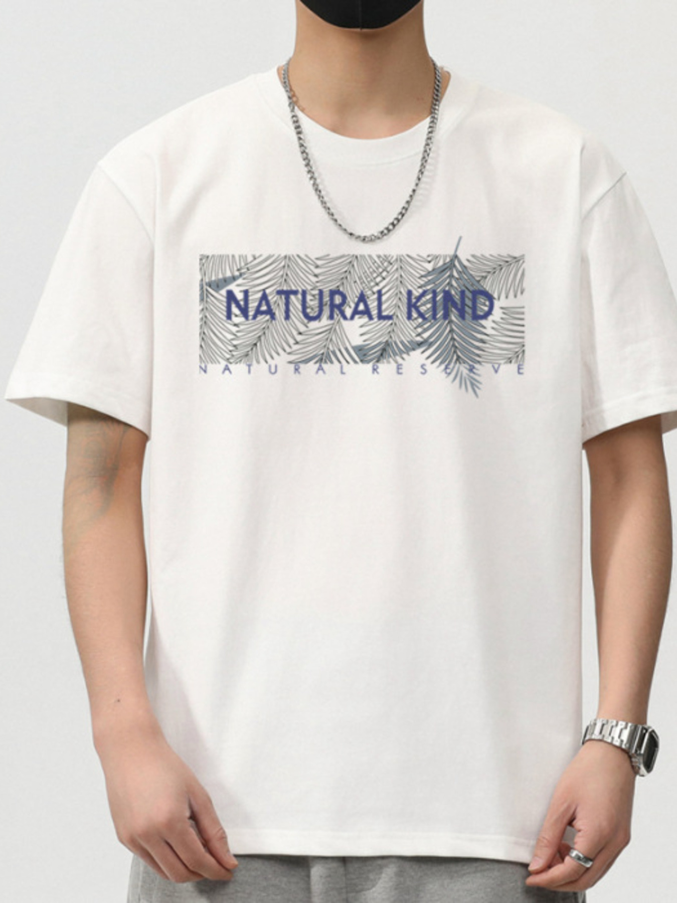 Men's Plus Size Letter Round Neck Short Sleeve T-Shirt