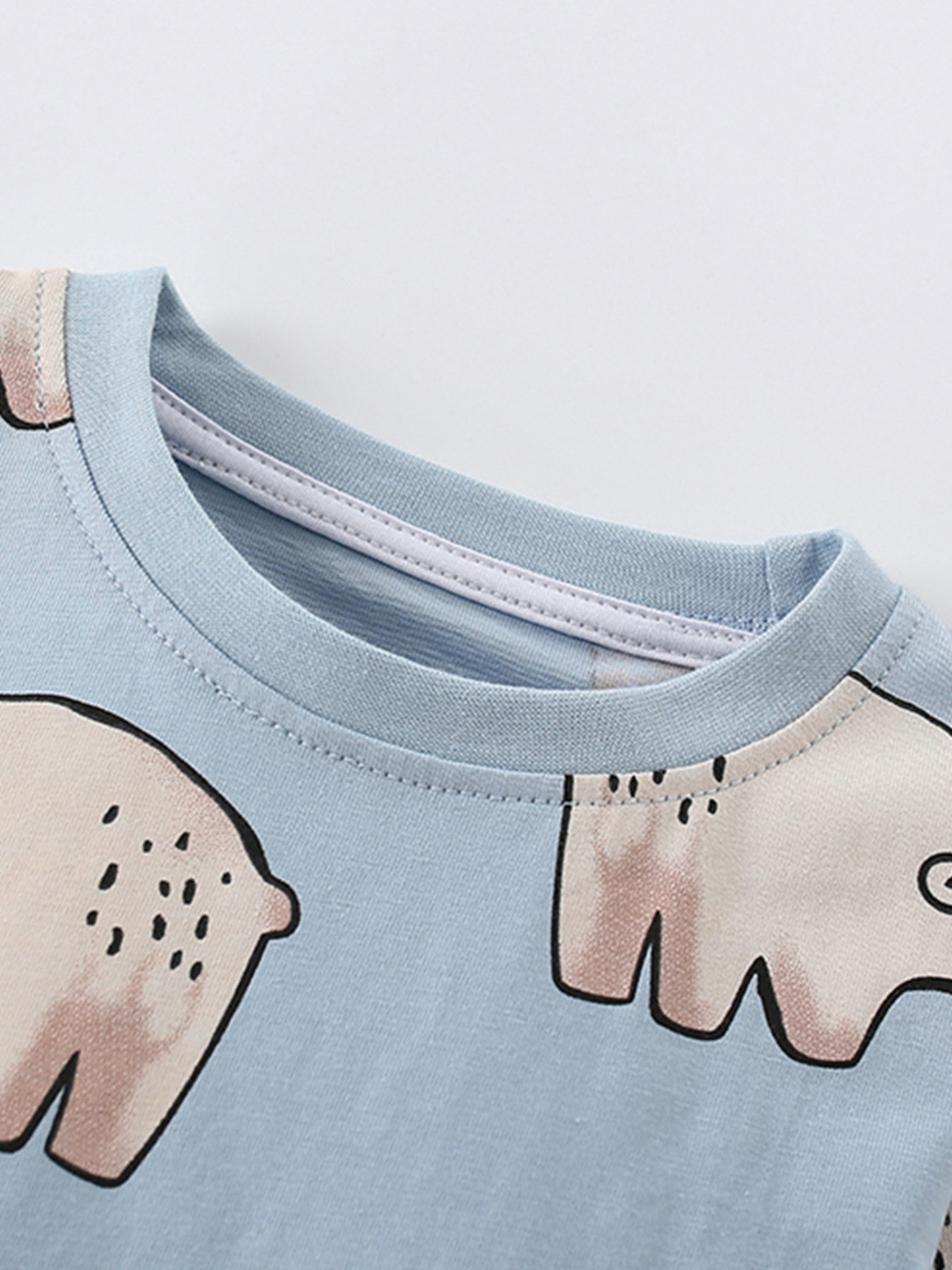 Children's Round Neck Top and Pants Pajama Set