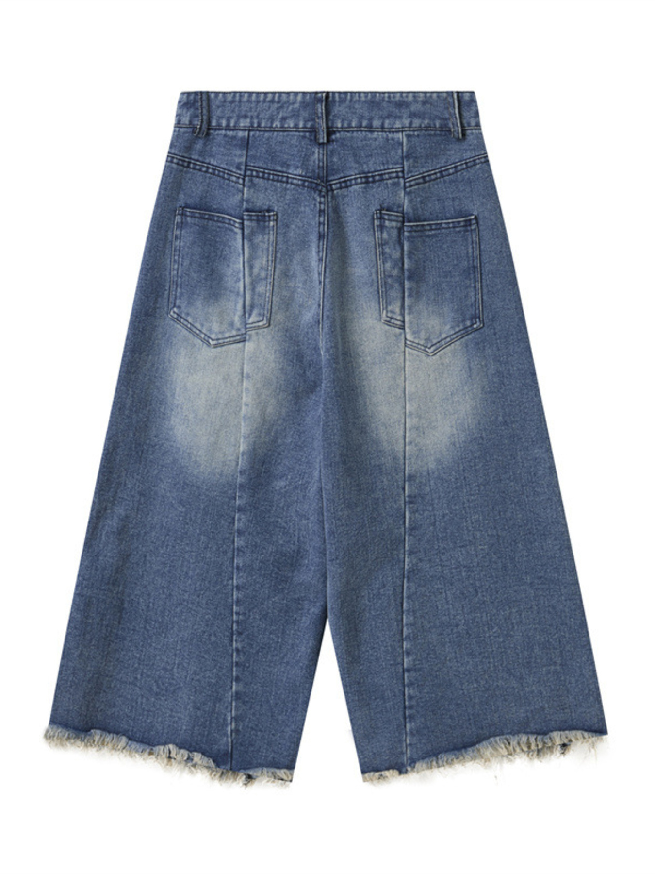 Men's Distressed Wide Leg Denim Shorts
