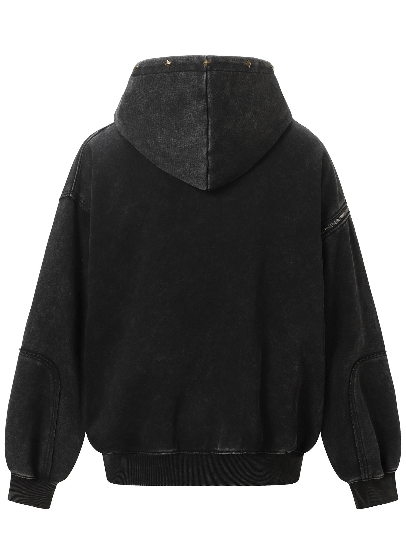 Men's Studded Zip Up Oversized Hoodie