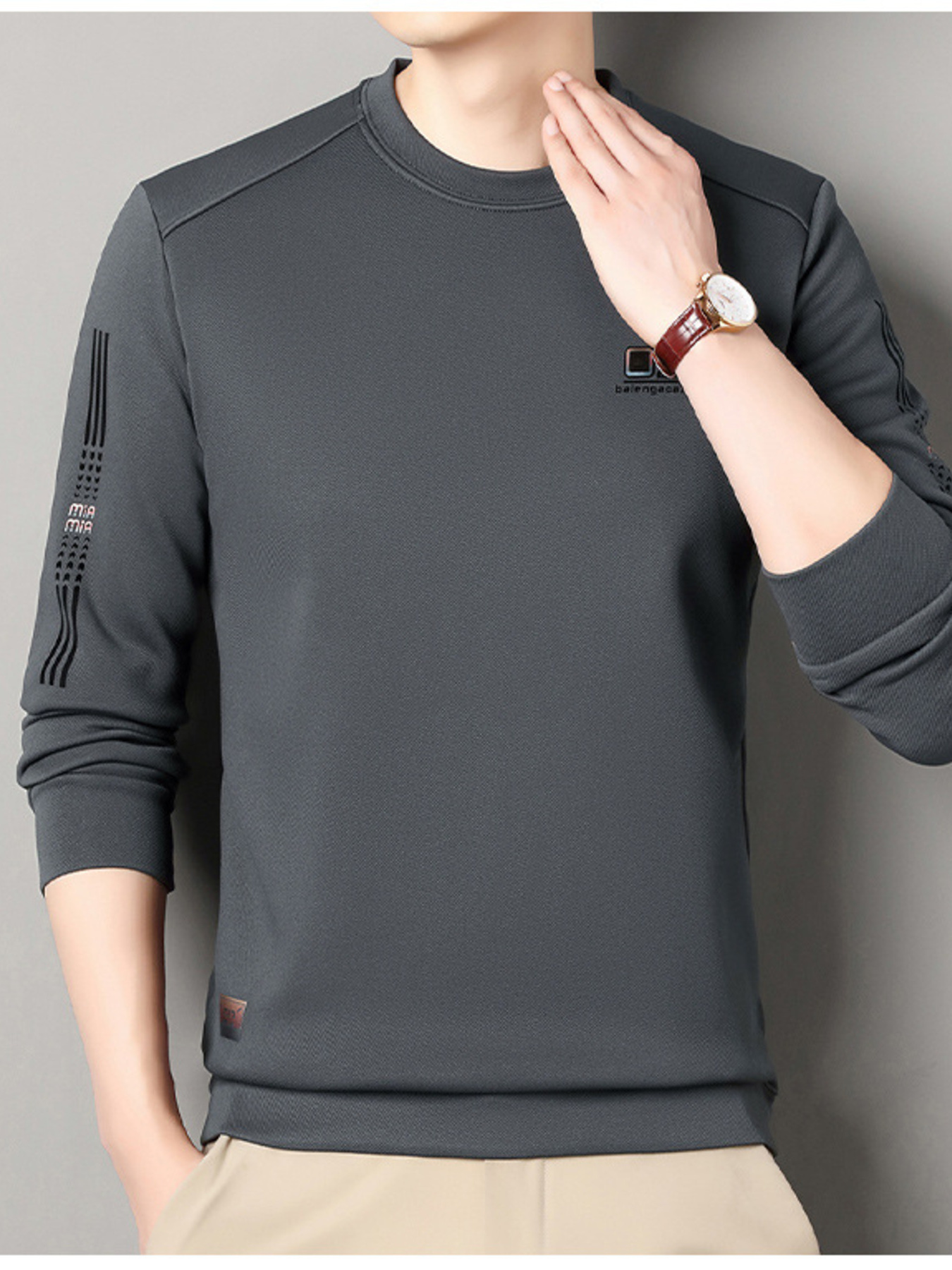 Men's Plus Size Casual Long Sleeve T-Shirt