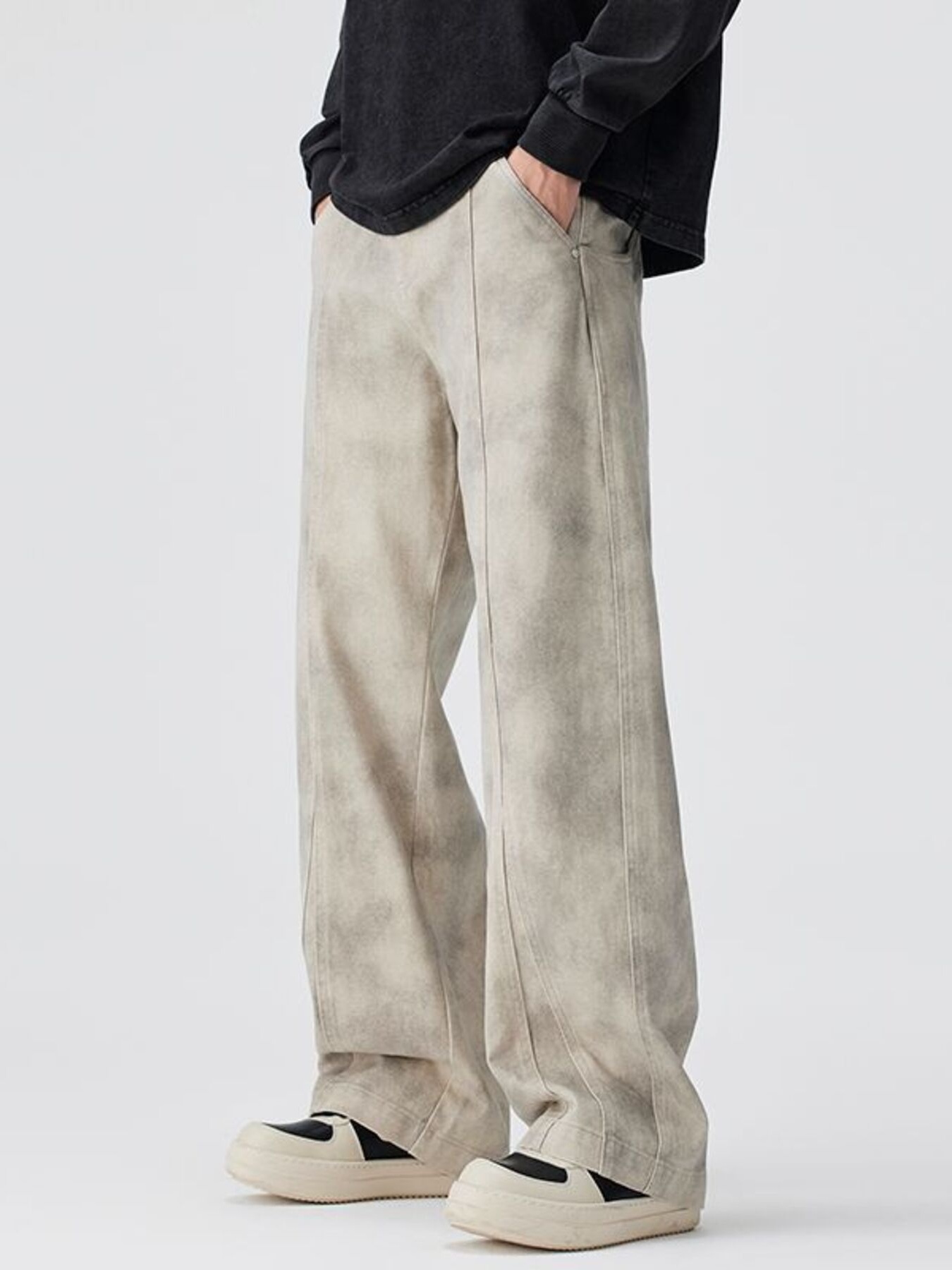 Men's Plus Size Vintage Wash Wide Leg Pants