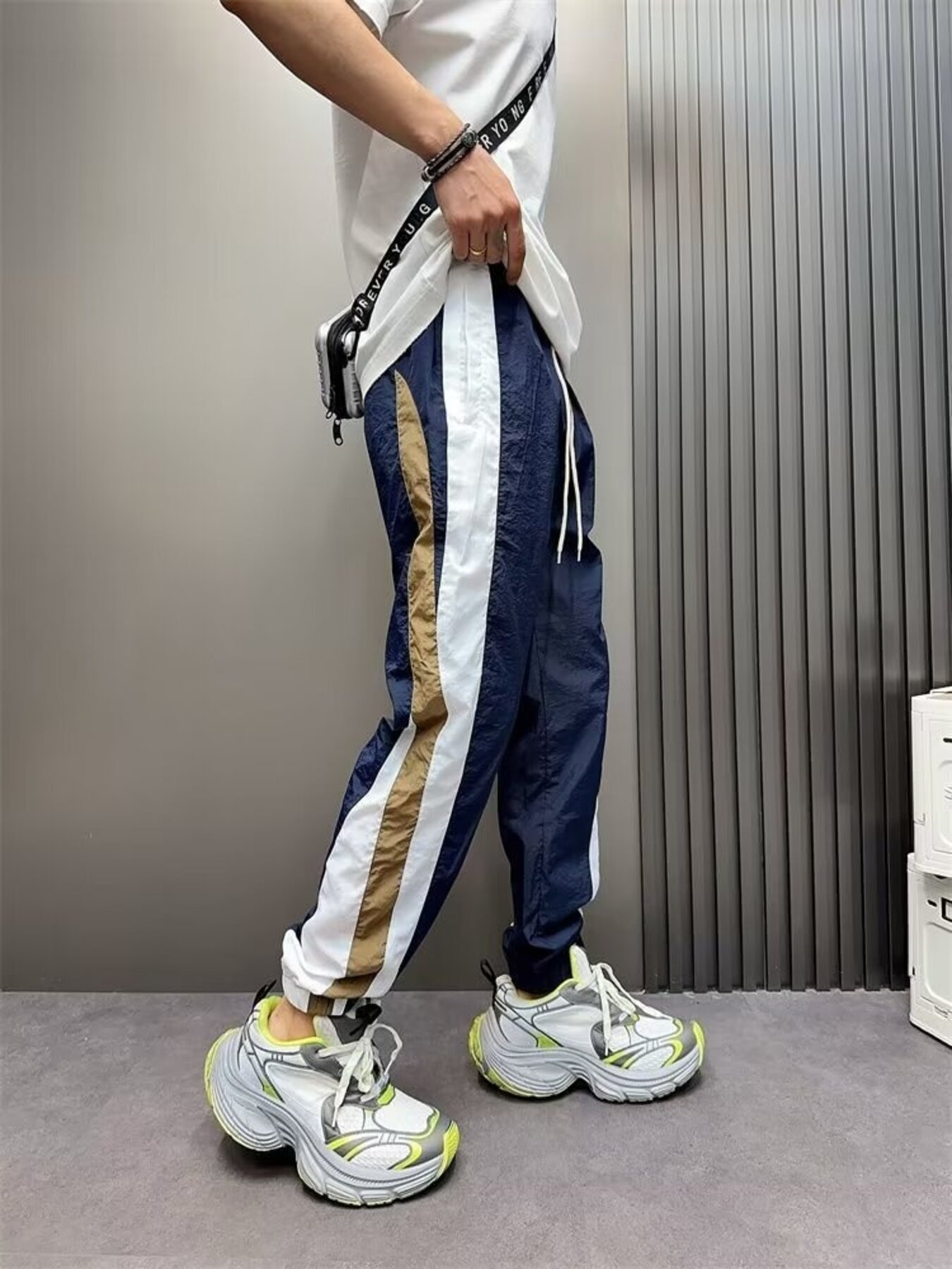 Men's Plus Size Contrast Drawstring Pants