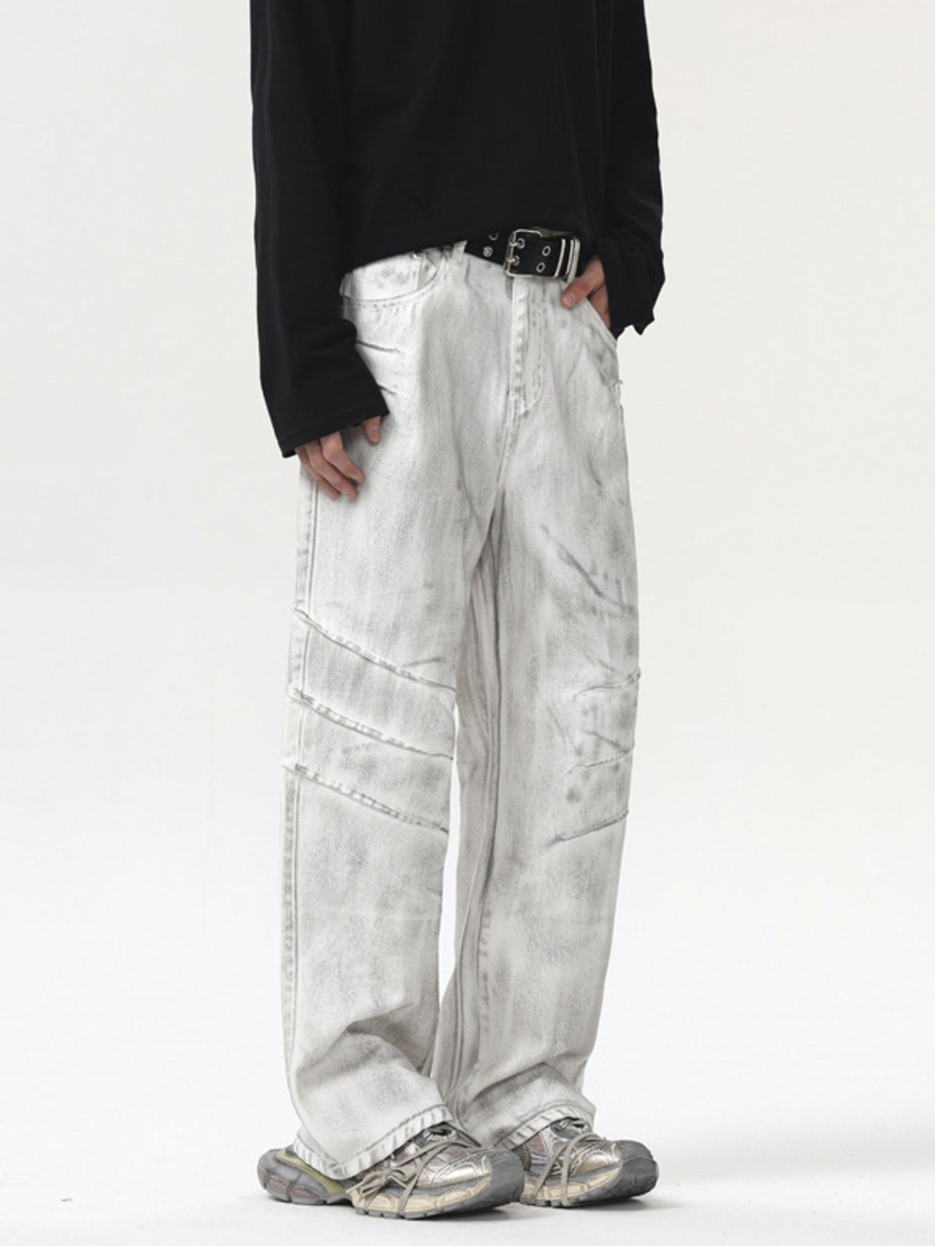 Men's Wash Wide Leg Jeans