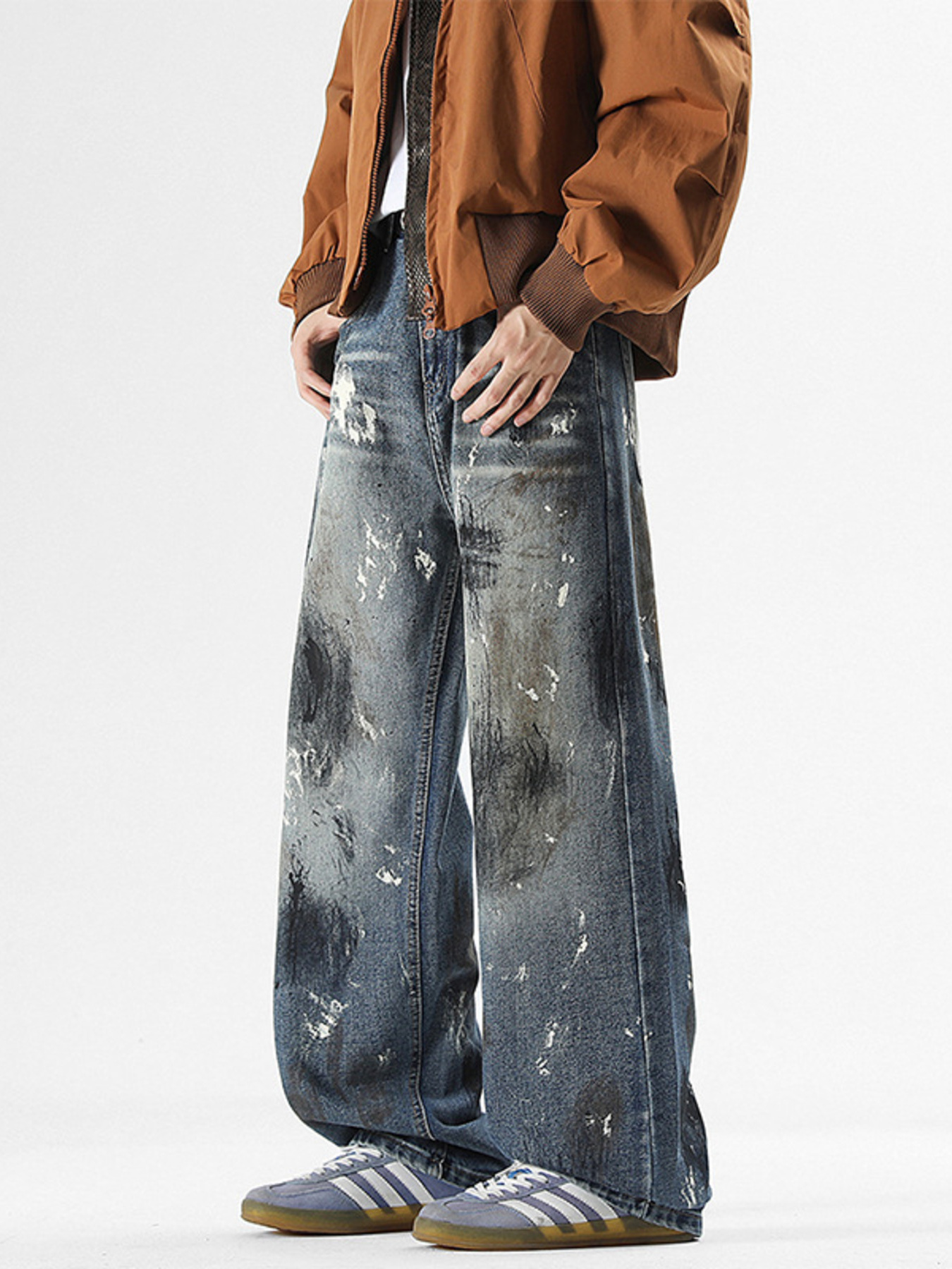 Men's Full Size Wide Leg Jeans Plus Size