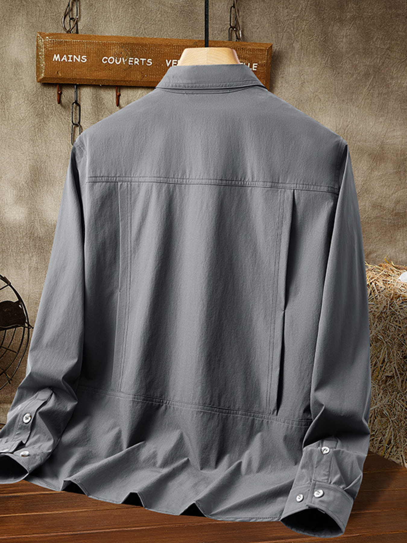 Men's Plus Size Casual Lightweight Button-Down Shacket