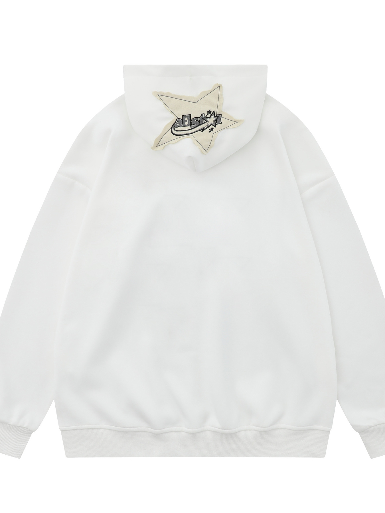 Men's Star Patch Oversized Hoodie with Snap Detail