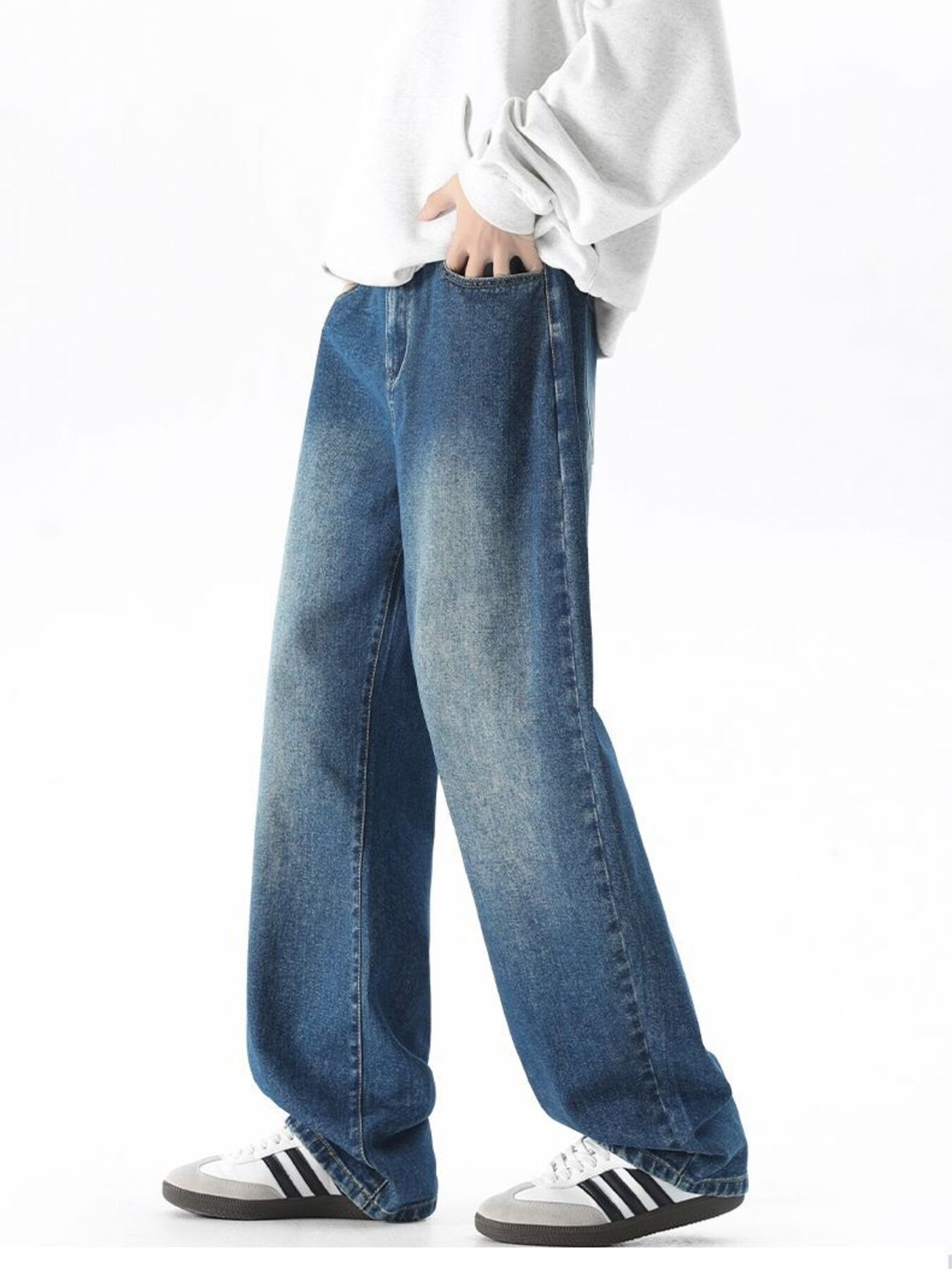 Men's Plus Size Wide Leg Relaxed Fit Jeans