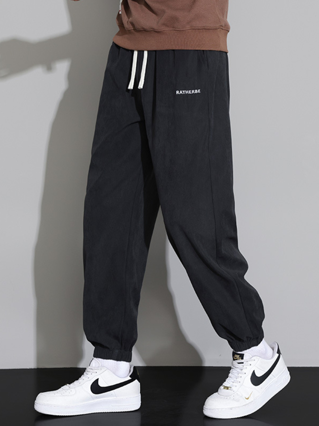 Men's Plus Size Drawstring Joggers with Side Pockets
