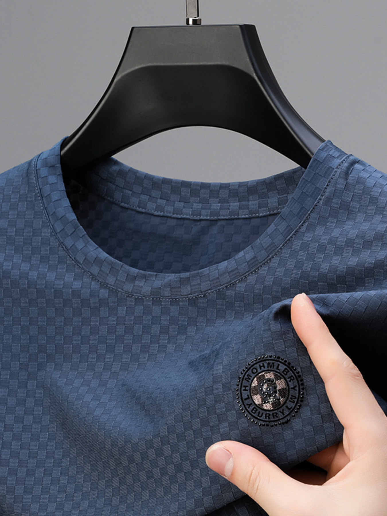 Men's Plus Size Checkerboard Pattern T-Shirt