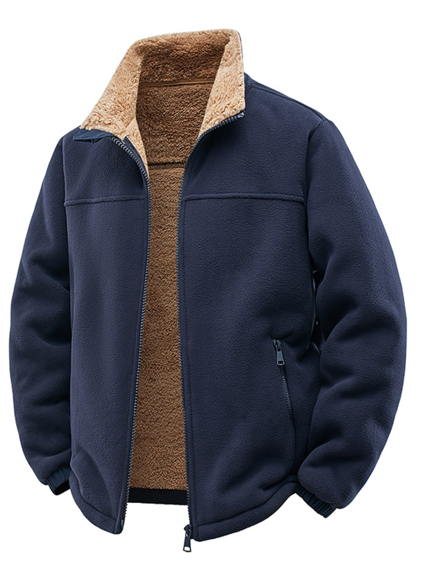 Men's Plus Size Zip Up Fleece Jacket