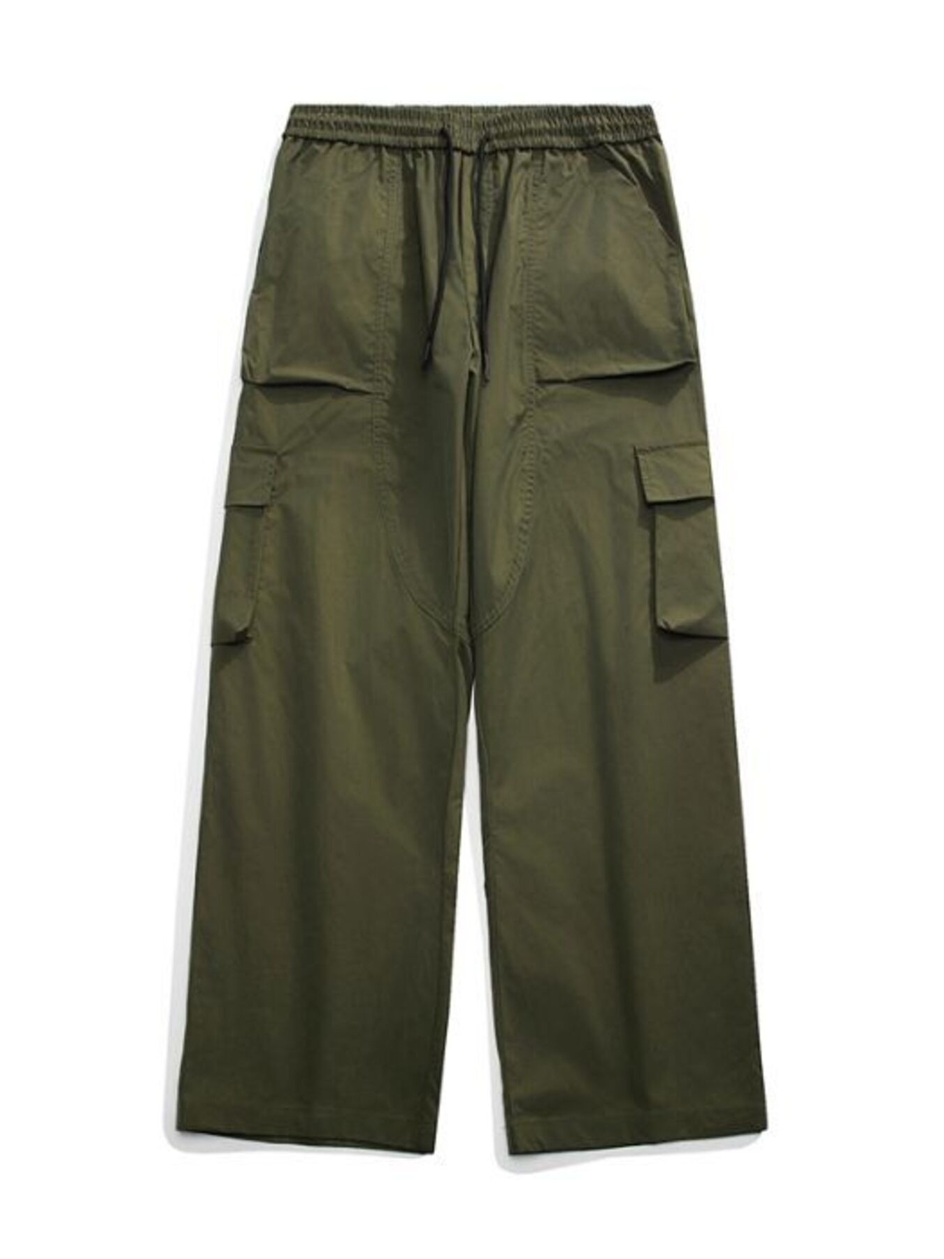 Men's Full Size Loose Fit Cargo Pants with Drawstring Plus Size