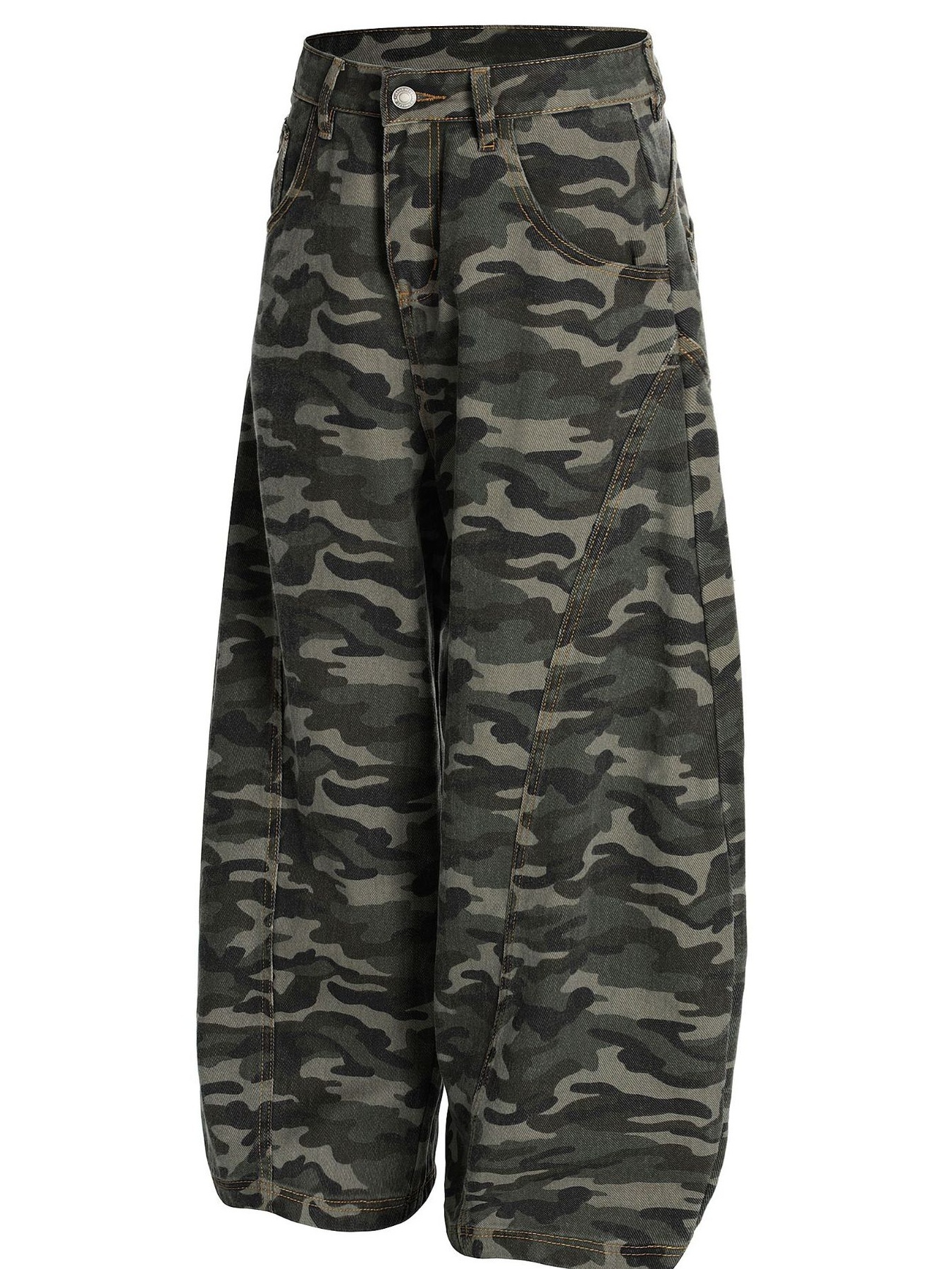 Men's Camouflage Wide Leg Cargo Jeans