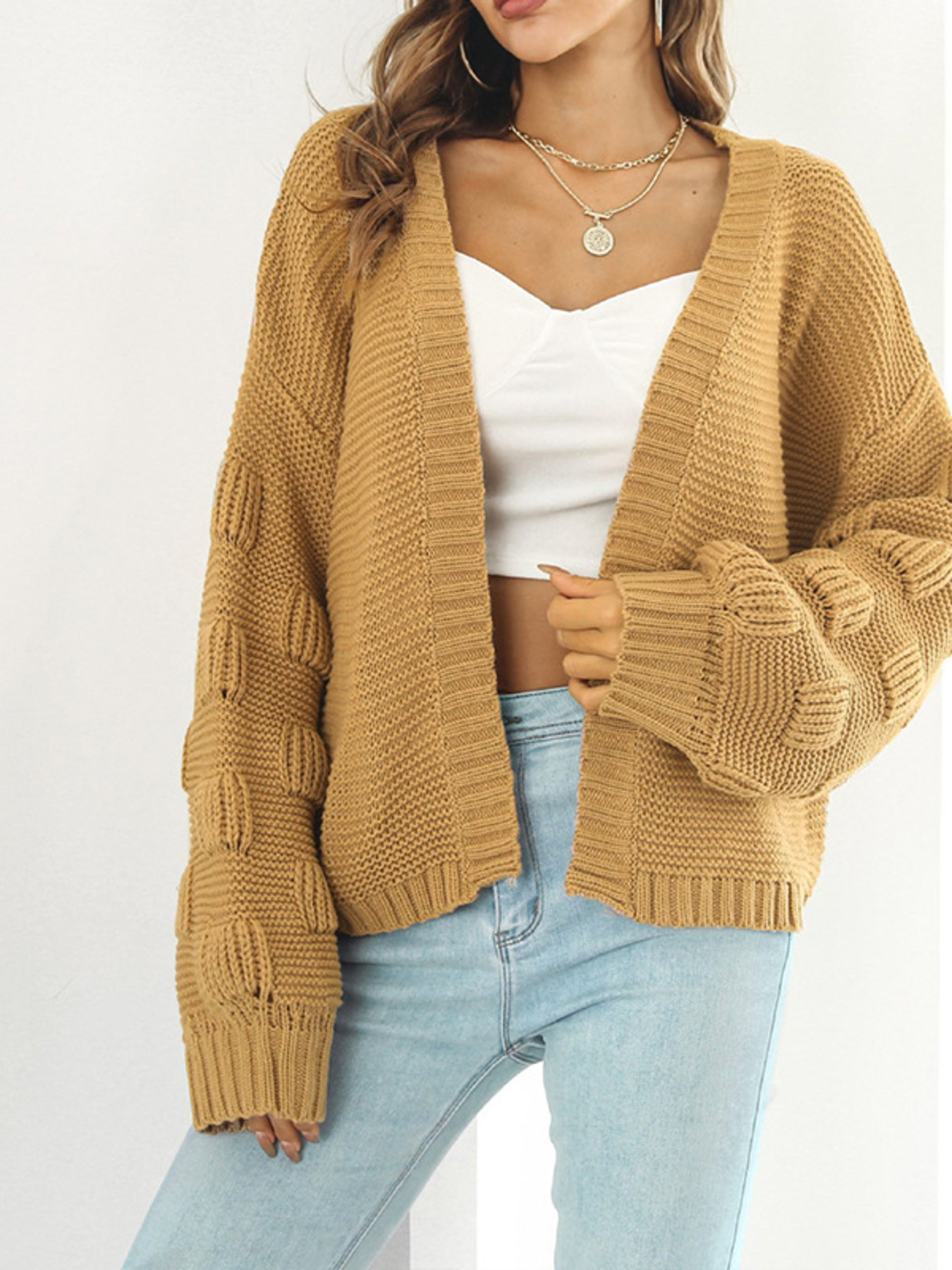 Chunky Knit Open Front Cardigan