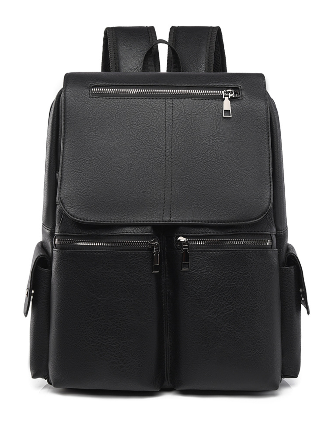 Leather Flapover Backpack Bag