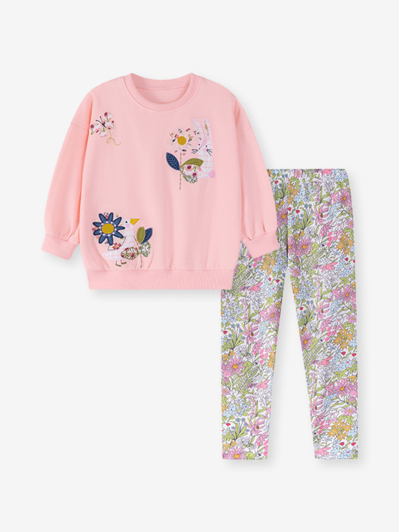 Children's Floral Sweatshirt & Leggings Set