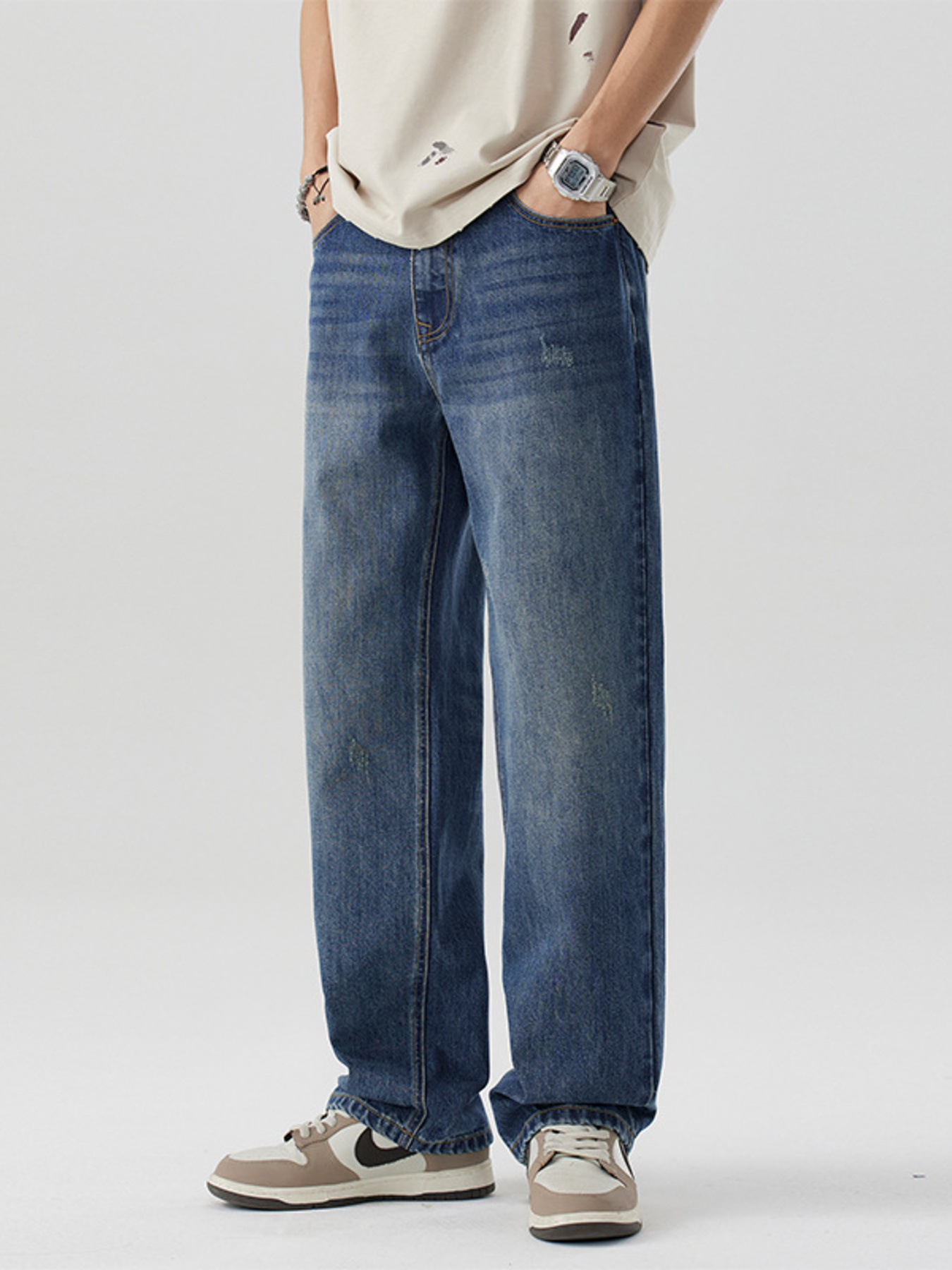 Men's Wide Leg Relaxed Fit Jeans