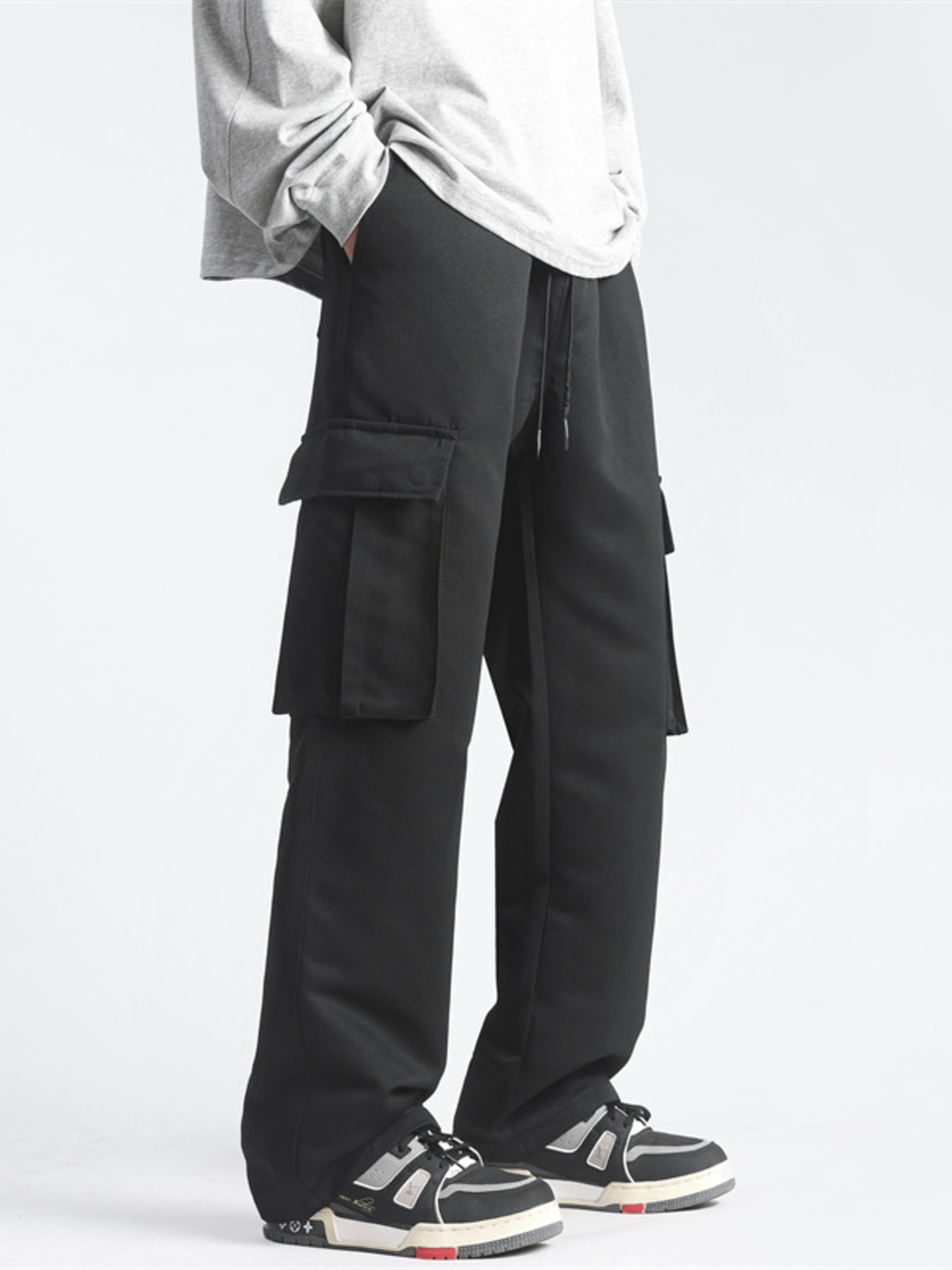 Men's Full Size Wide Leg Cargo Jeans Plus Size