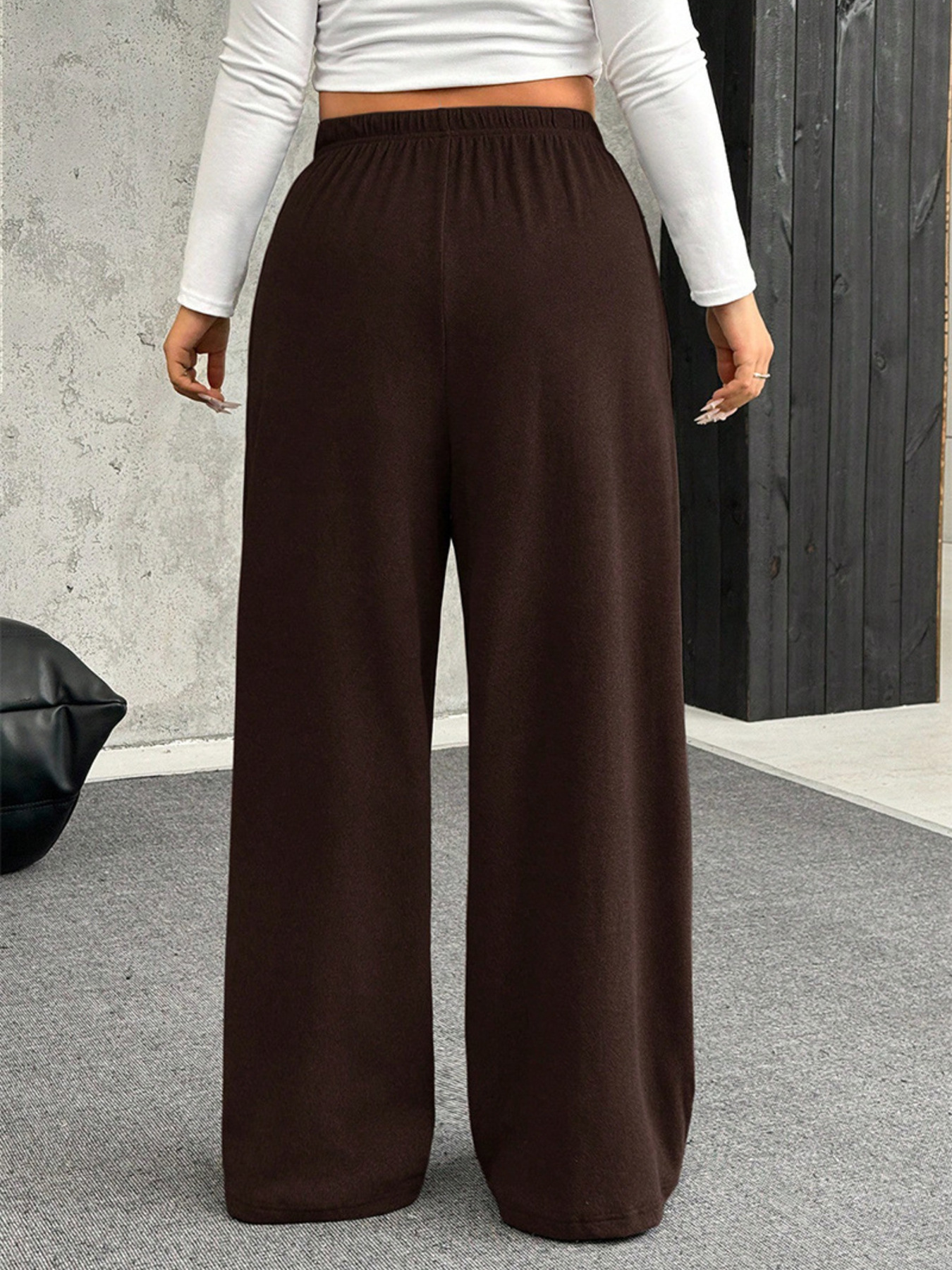 Full Size Drawstring Wide Leg Pants Plus Size