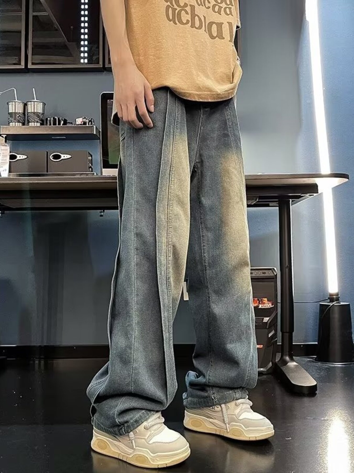 Men's Full Size Wide Leg Jeans Plus Size