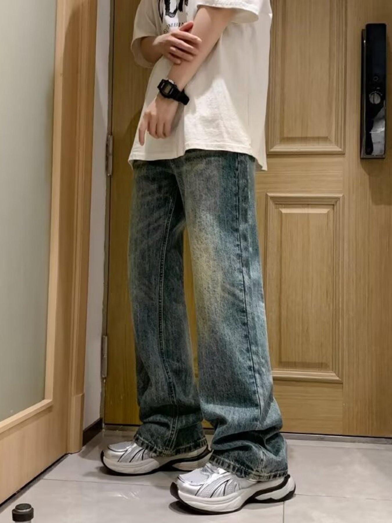 Men's Full Size Wash Loose Fit Jeans Plus Size