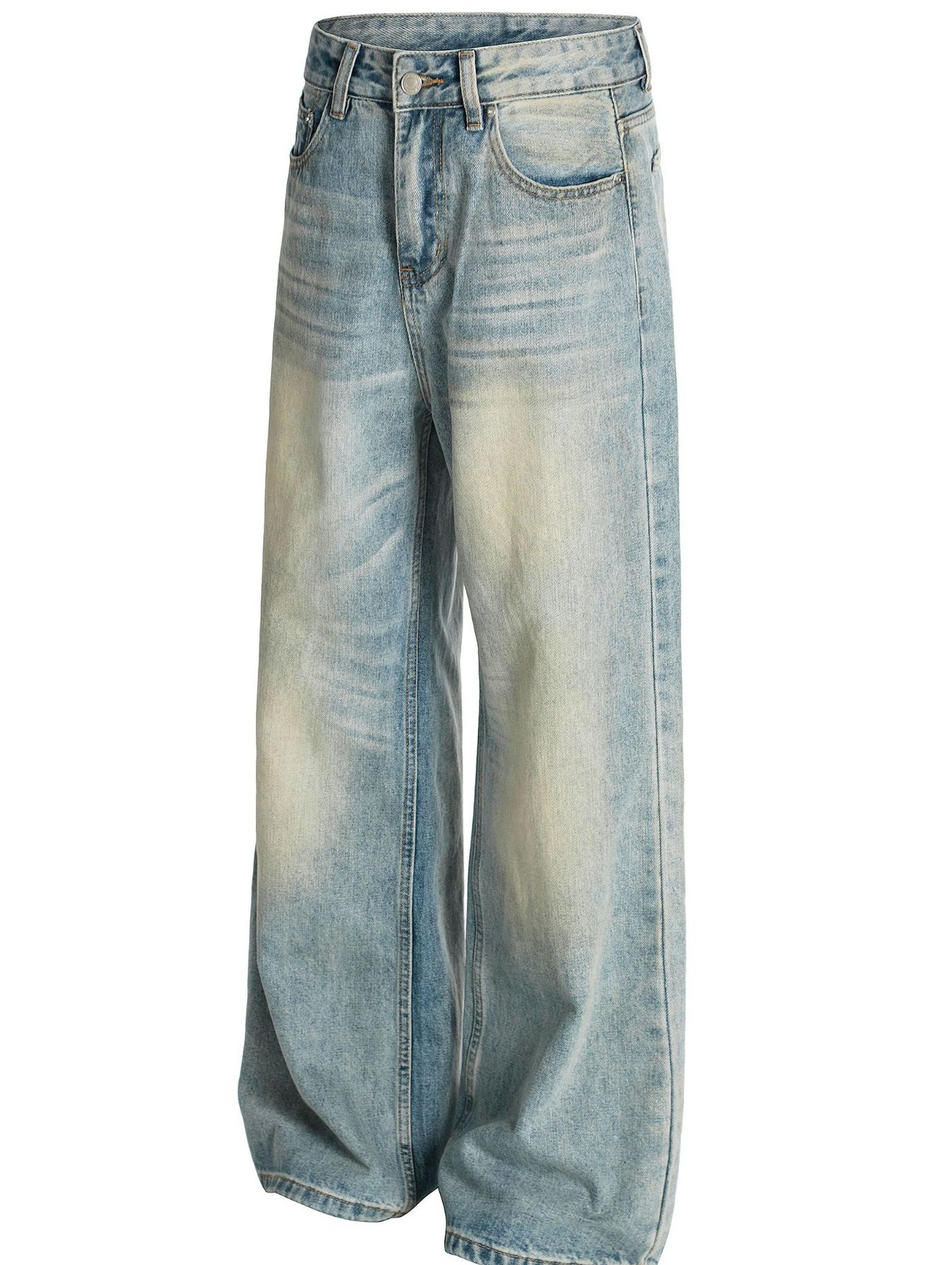 Men's Washed Wide Leg Jeans