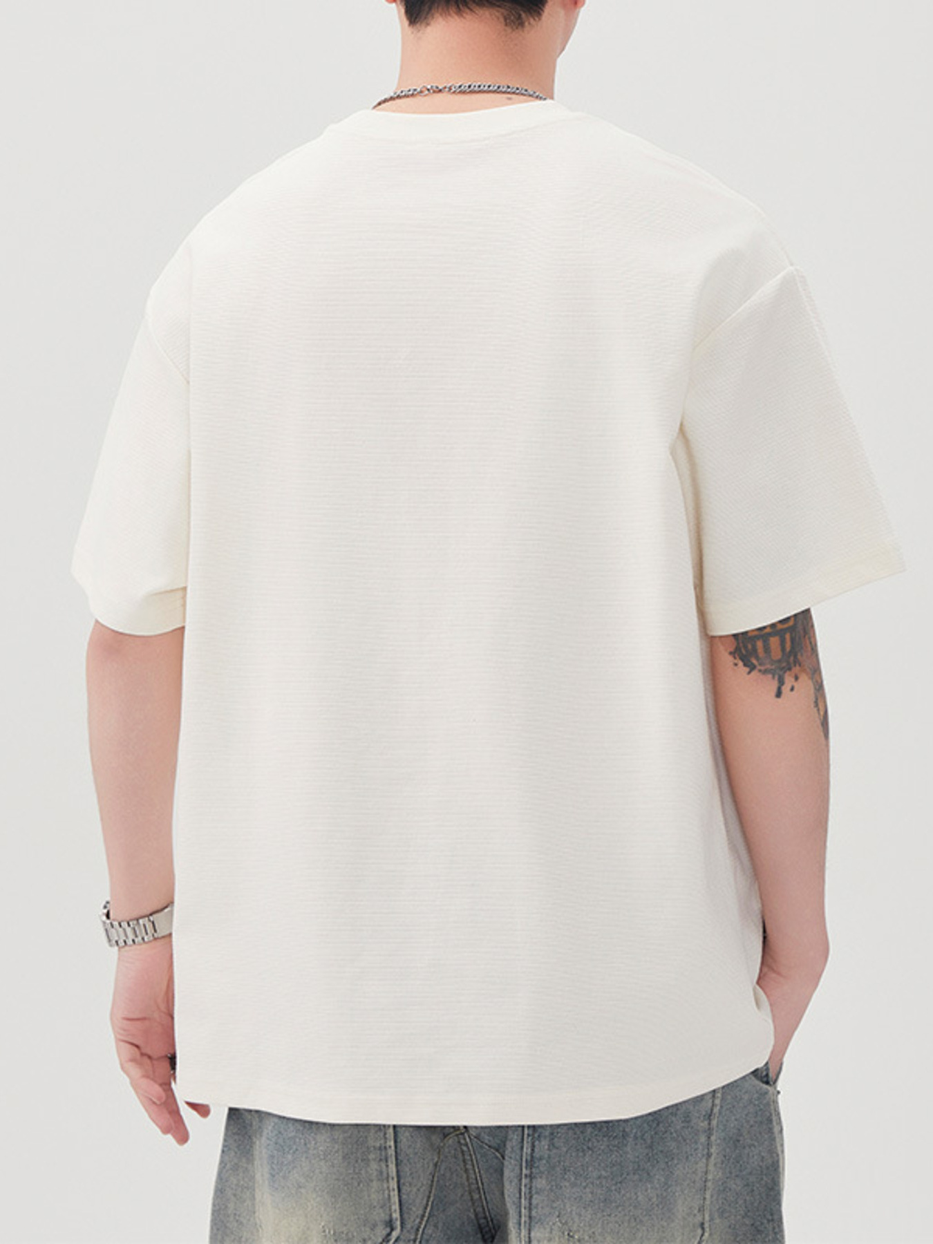 Men's Plus Size Round Neck Half Sleeve T-Shirt